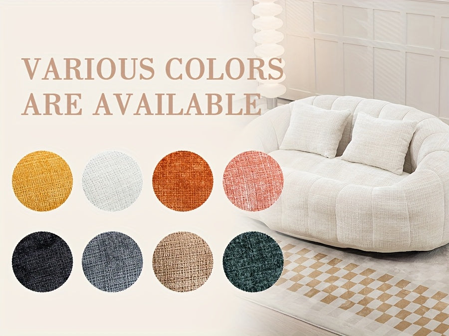 Oval Padded Loveseat Boneless Couch For Living Room