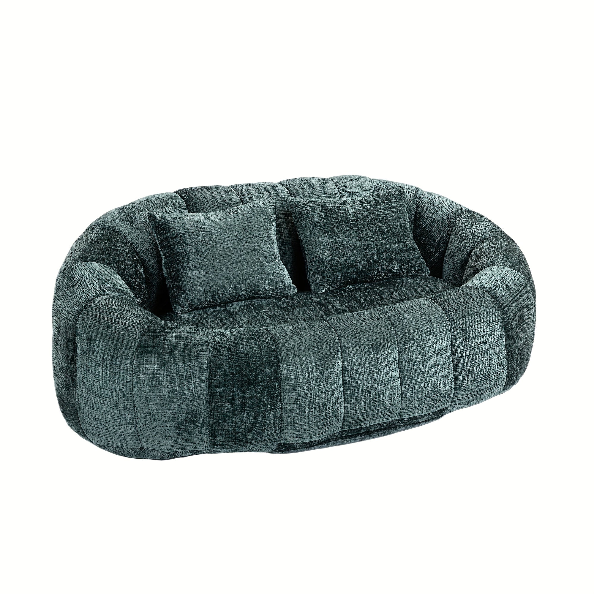 Oval Padded Loveseat Boneless Couch For Living Room