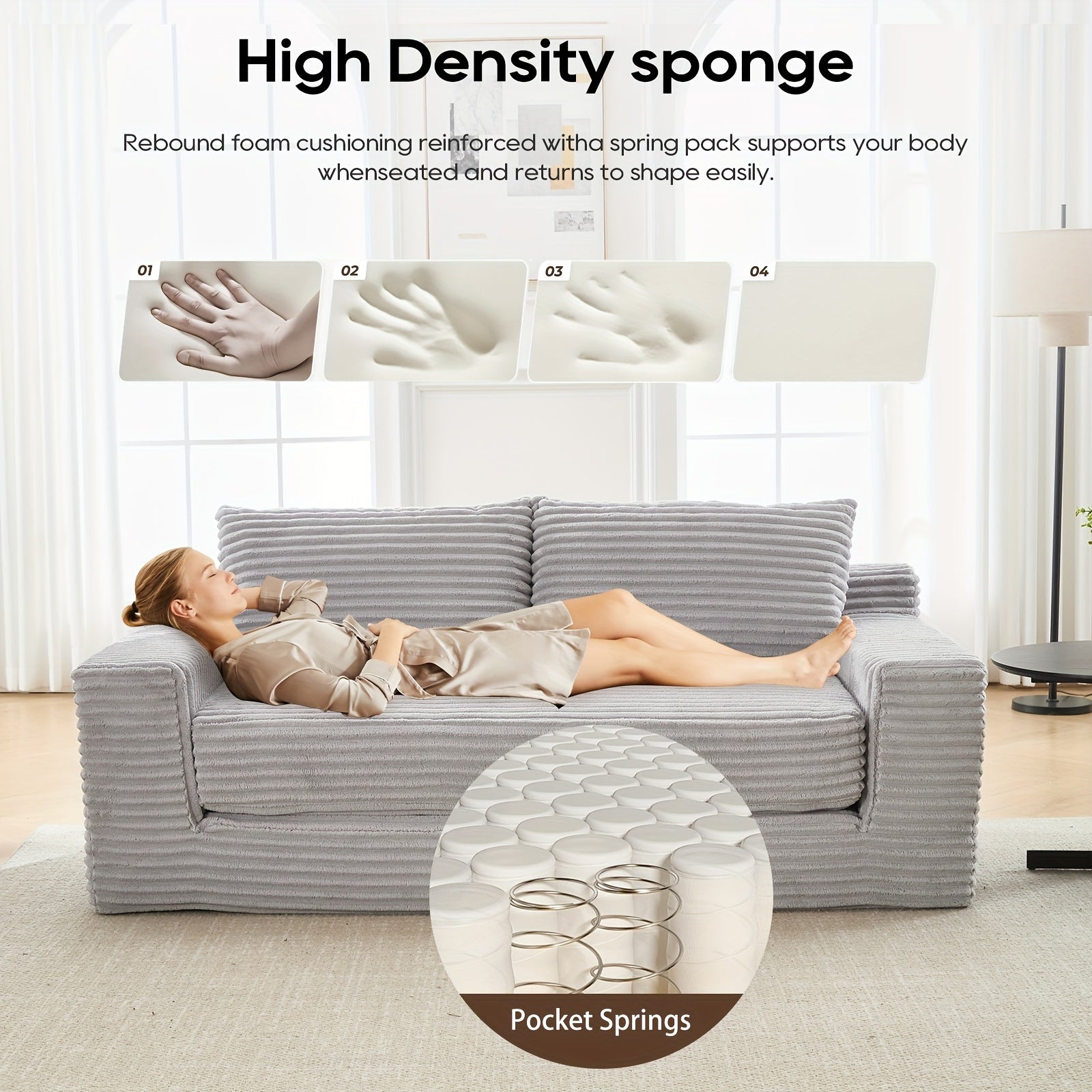 72" Loveseat Sofa Bed With Memory Foam & Steel Frame