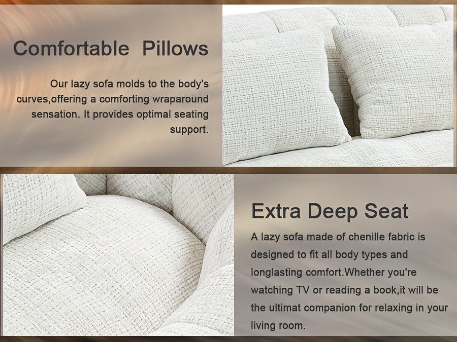 Oval Padded Loveseat Boneless Couch For Living Room