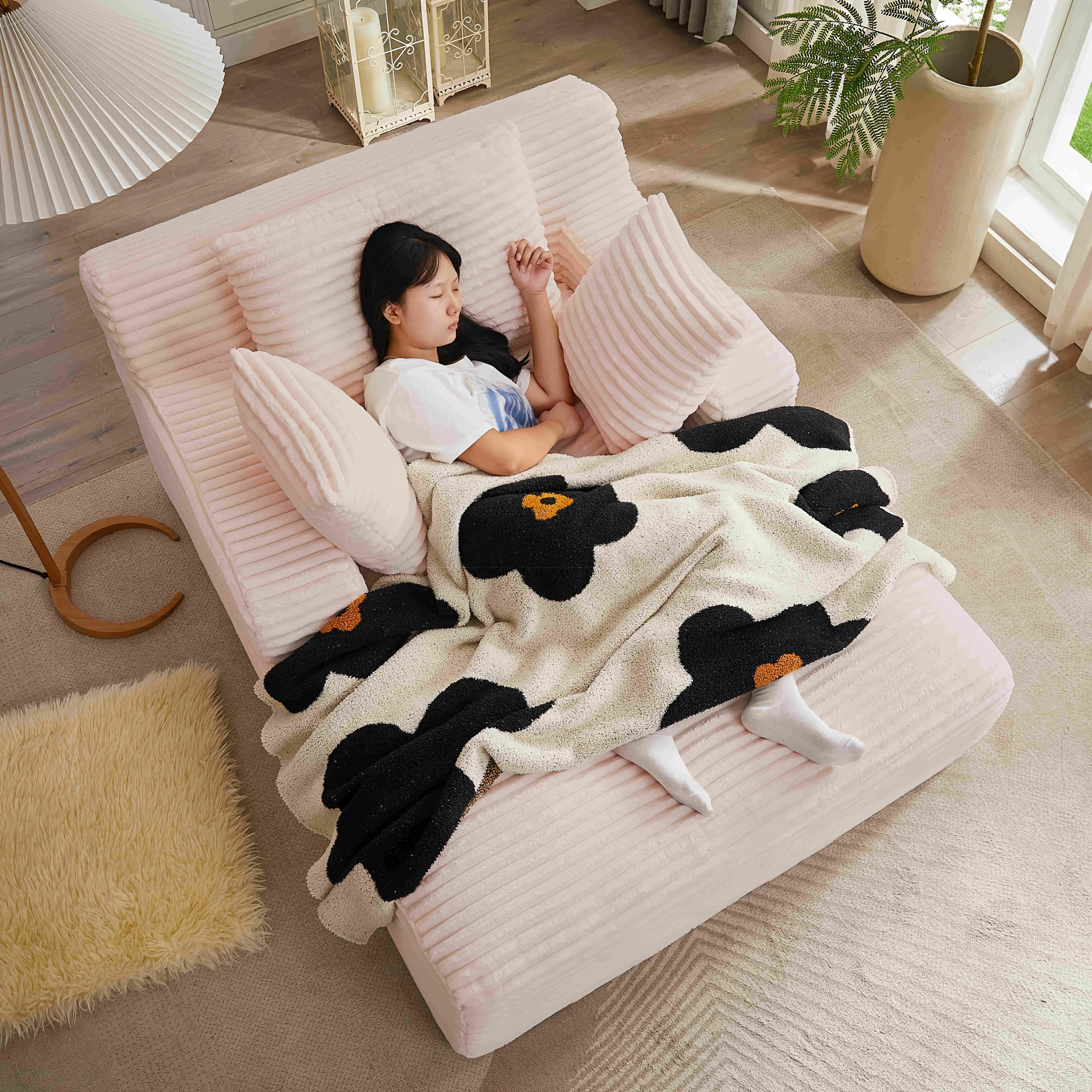 No Assembly Required 47'' Corduroy Indoor Chaise Lounge Chair Upholstered