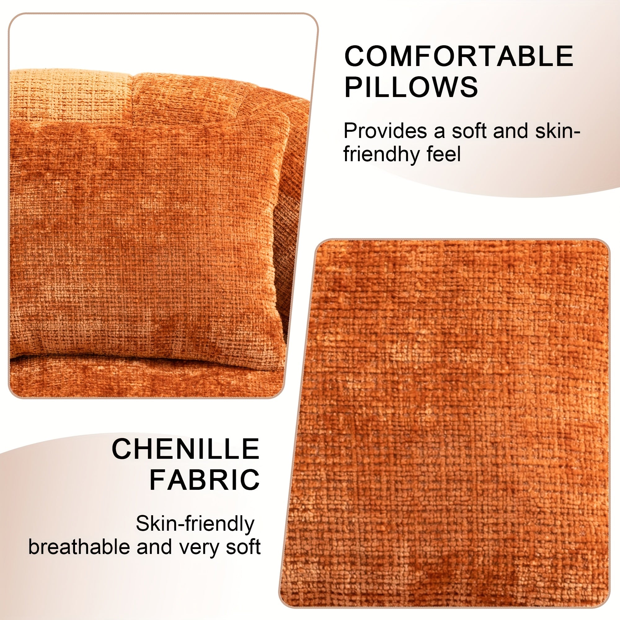 Oval Padded Loveseat Boneless Couch For Living Room