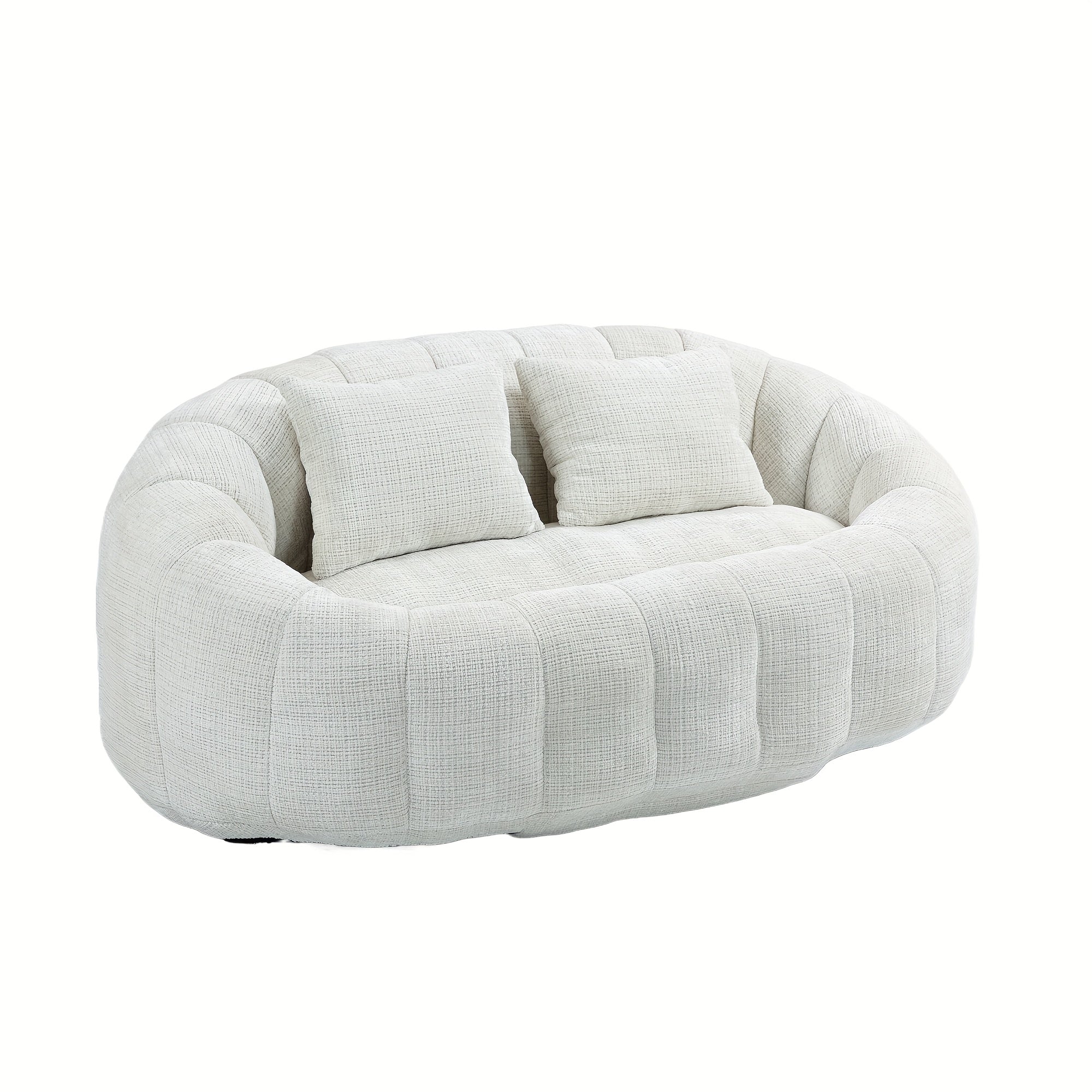 Oval Padded Loveseat Boneless Couch For Living Room
