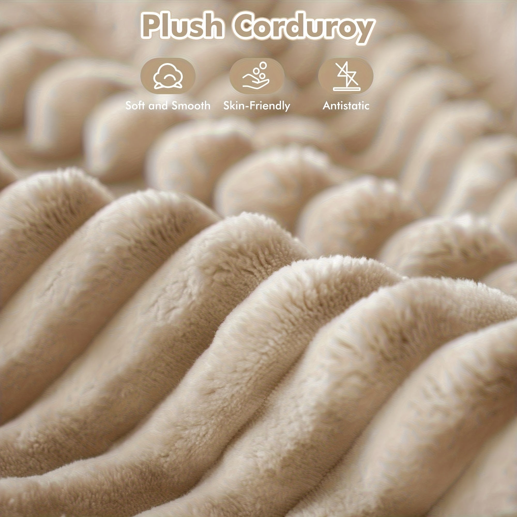 Corduroy Sofa Ottoman with Foam-Filled No Assembly Required