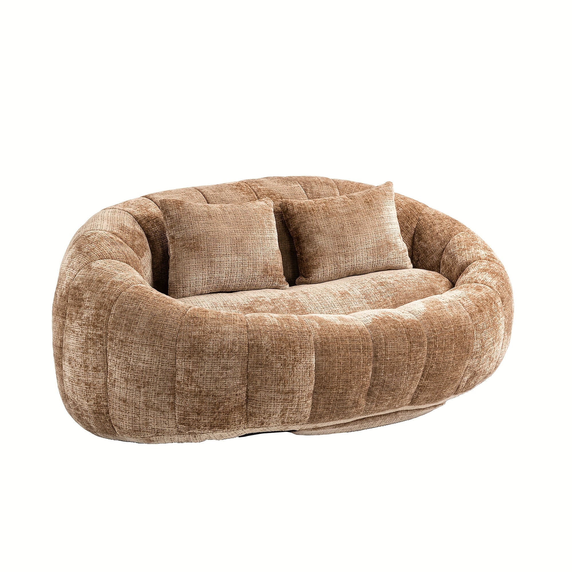 Oval Padded Loveseat Boneless Couch For Living Room