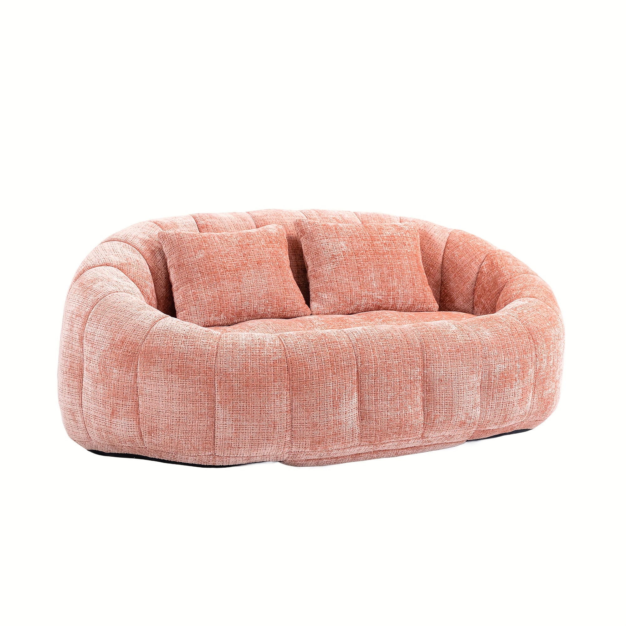 Oval Padded Loveseat Boneless Couch For Living Room
