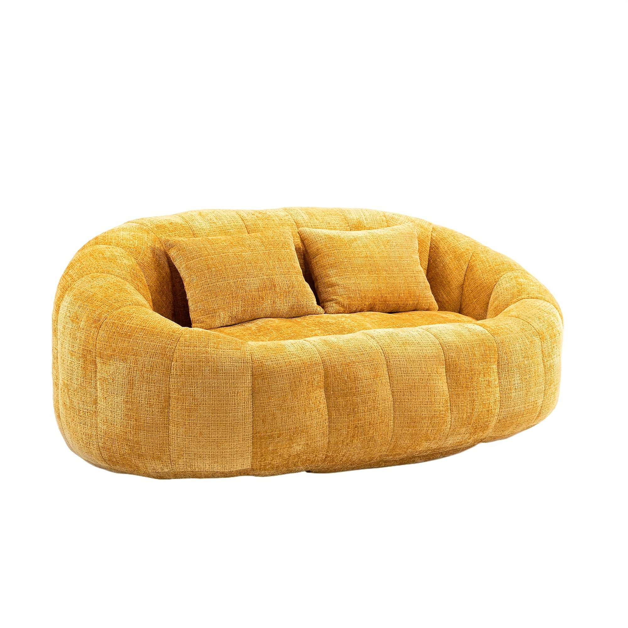 Oval Padded Loveseat Boneless Couch For Living Room