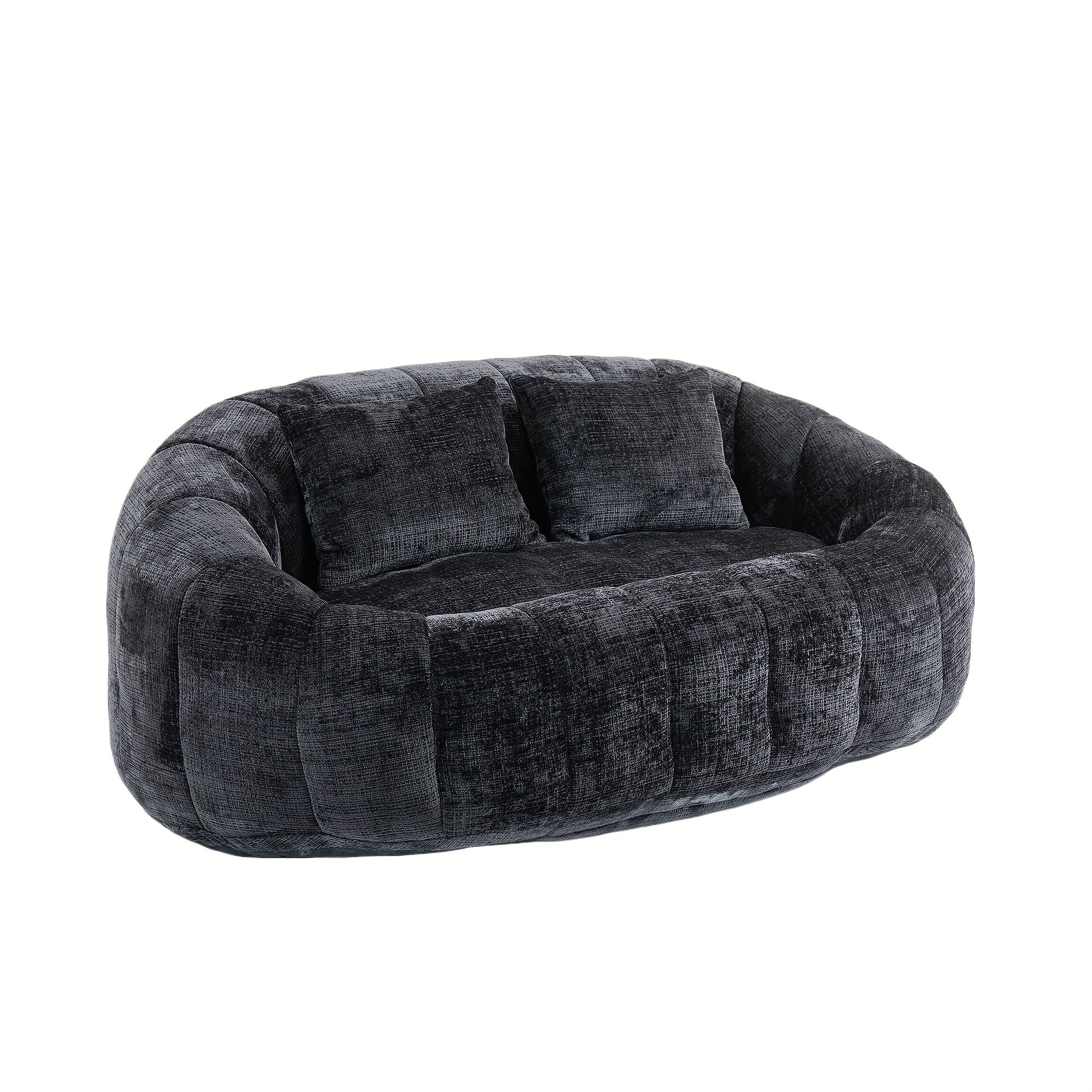 Oval Padded Loveseat Boneless Couch For Living Room