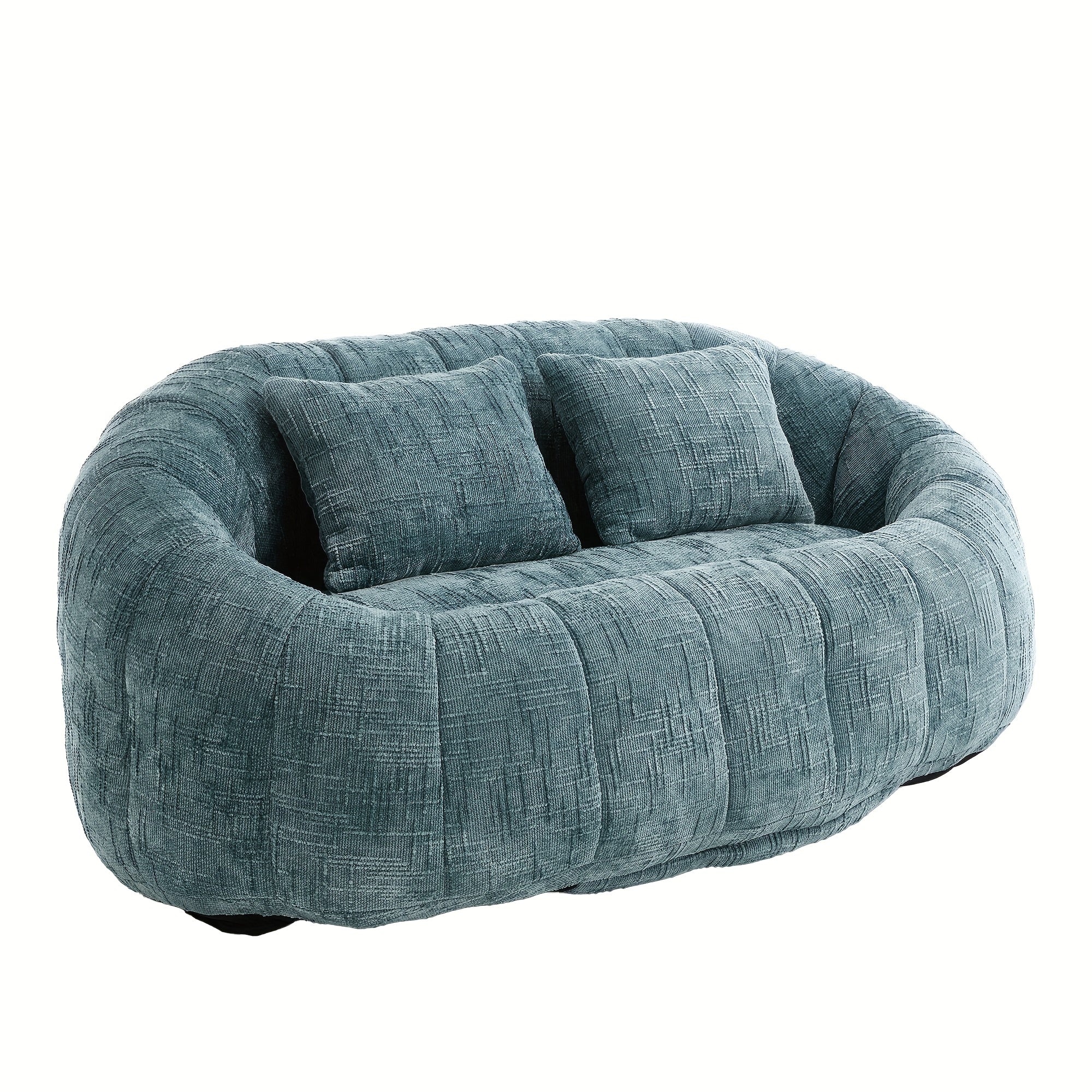 Oval Padded Loveseat Boneless Couch For Living Room