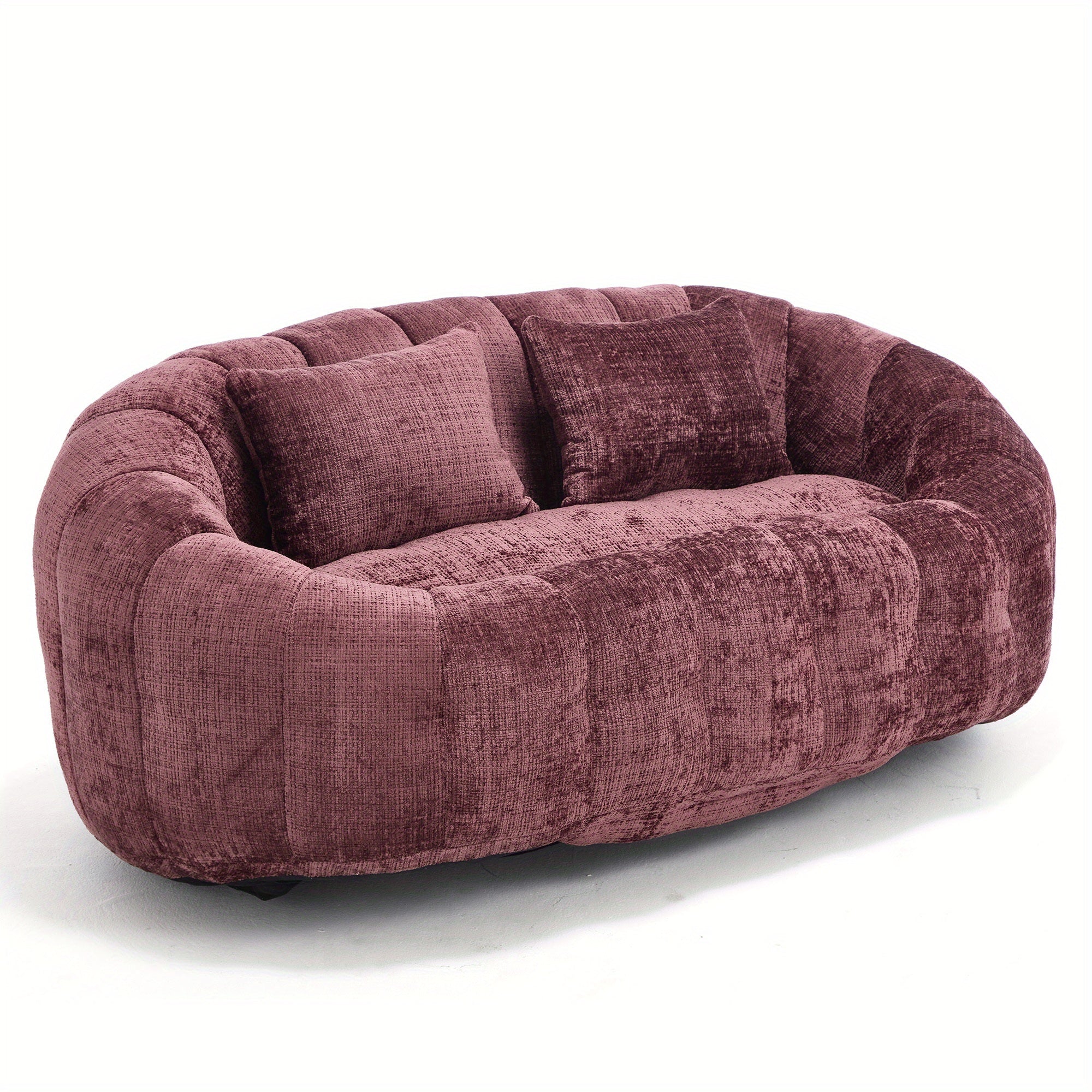 Oval Padded Loveseat Boneless Couch For Living Room