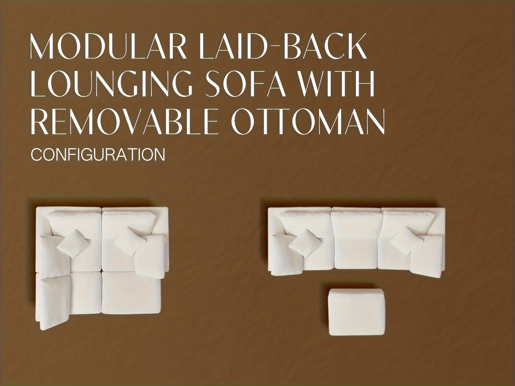 110" Cloud Sectional Boneles Couches for Living Room with Ottoman