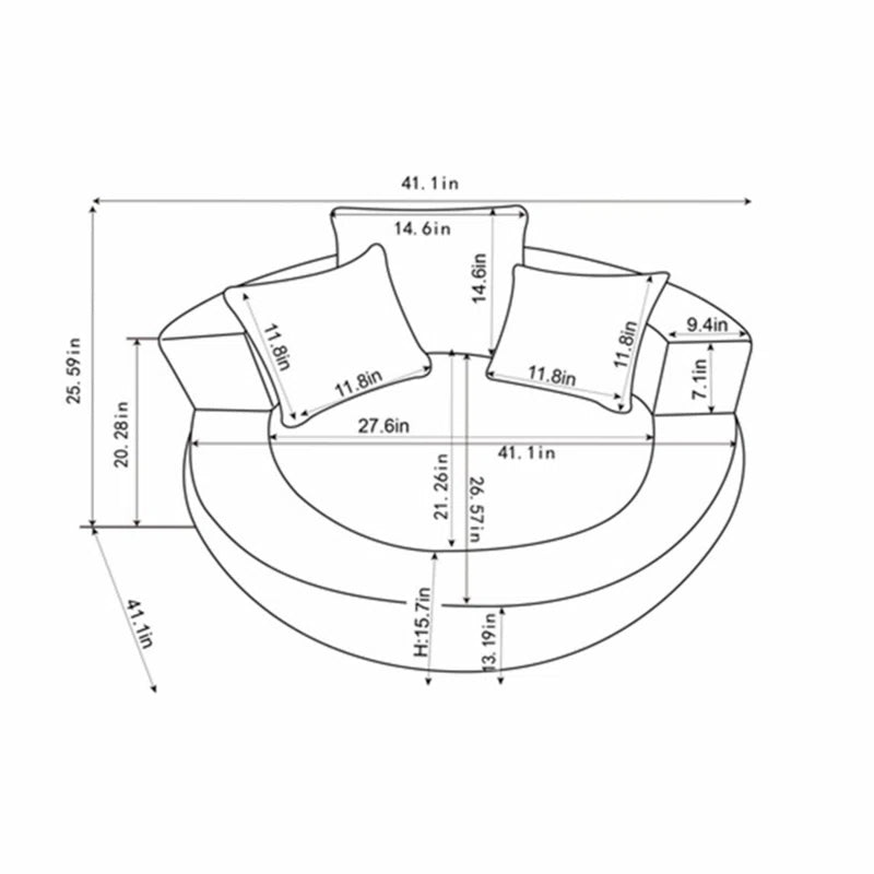 Bean Bag Lazy Sofa with Ultra Soft Chenille Cover