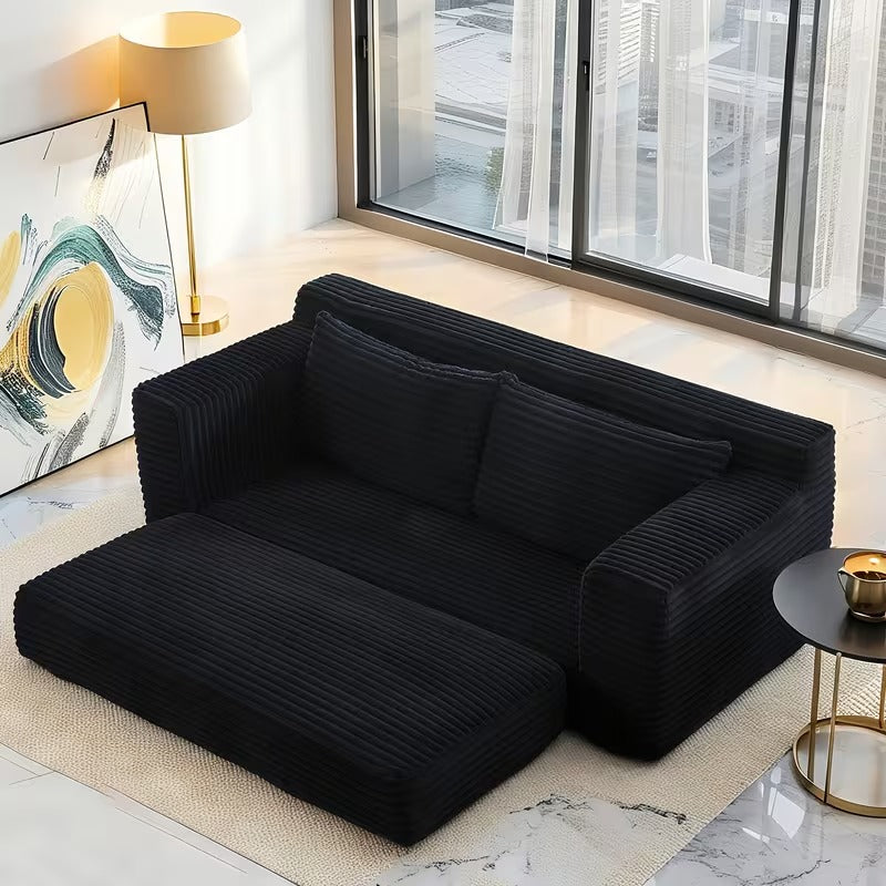 72" Loveseat Sofa Bed With Memory Foam & Steel Frame