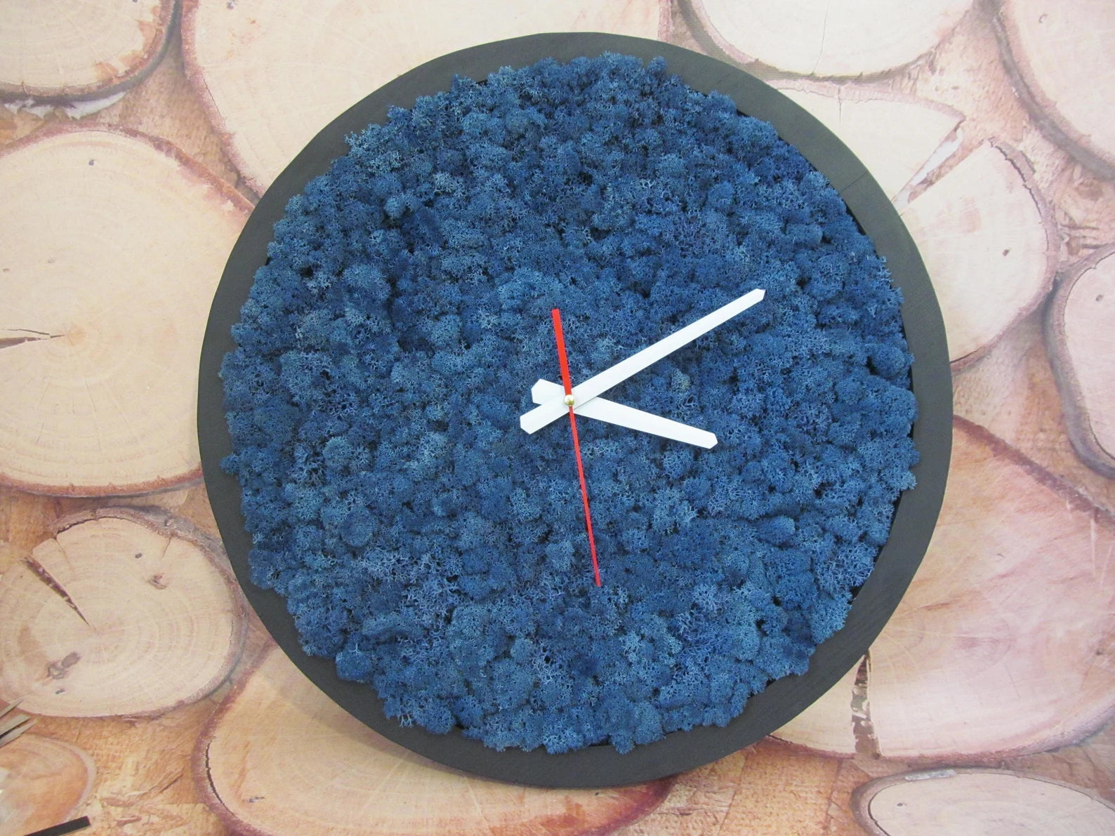 Moss Wall Clock – Wooden Eco Clock with Preserved Green Moss | Modern Home Decor