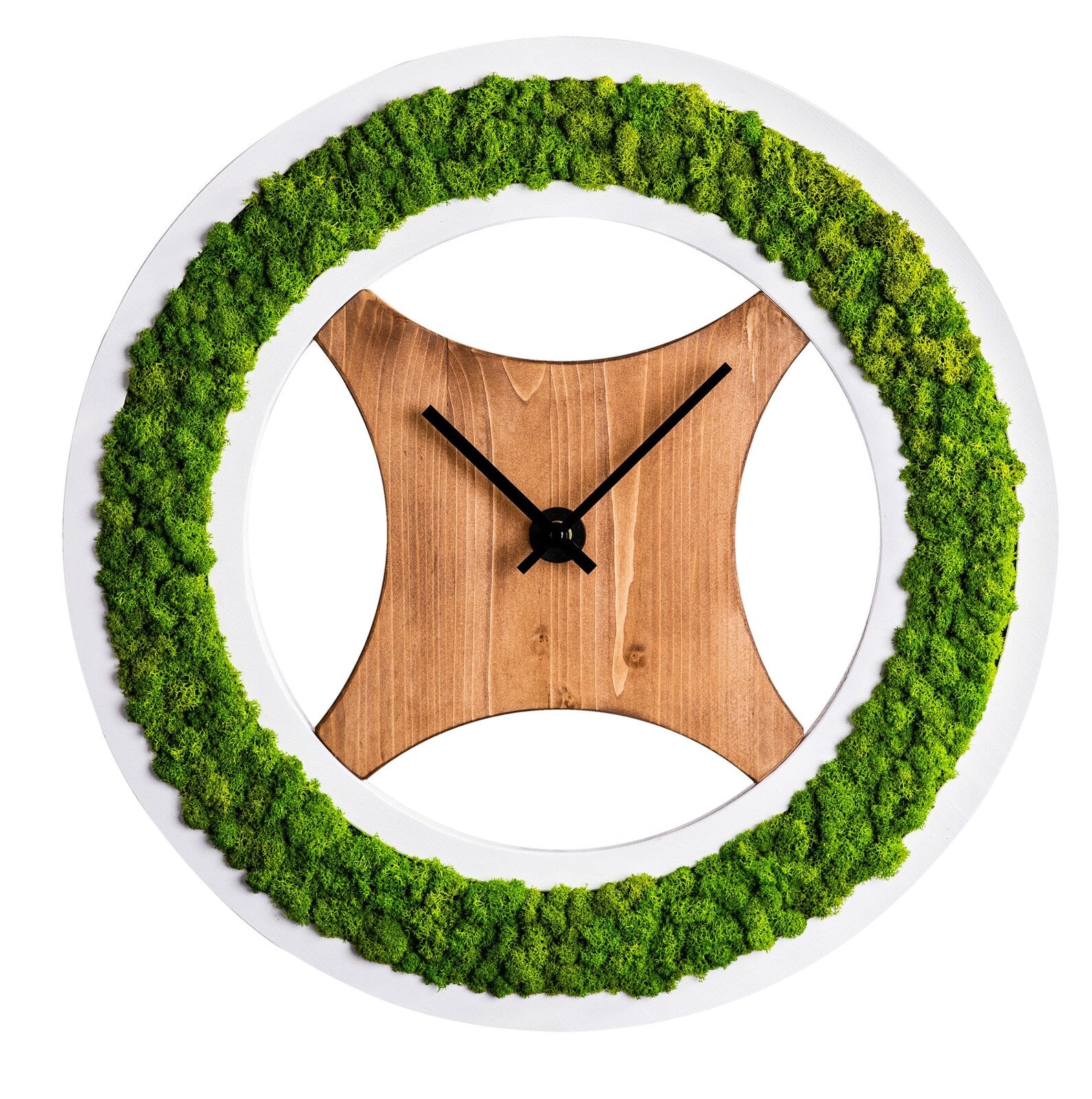 Van Gogh-Inspired Wall Clock – Stabilized Green Moss Design