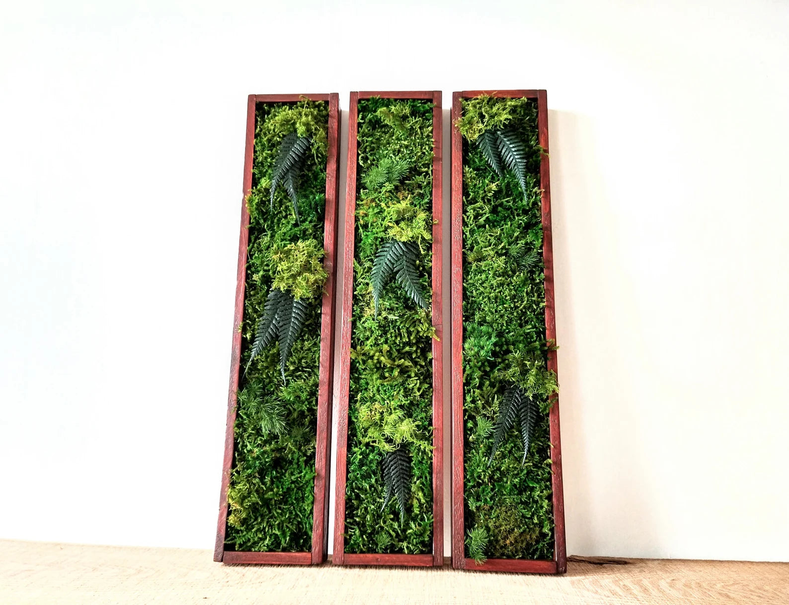 Long Frame Moss Painting – Preserved Green Wall Art | Maintenance-Free Natural Wall Decor