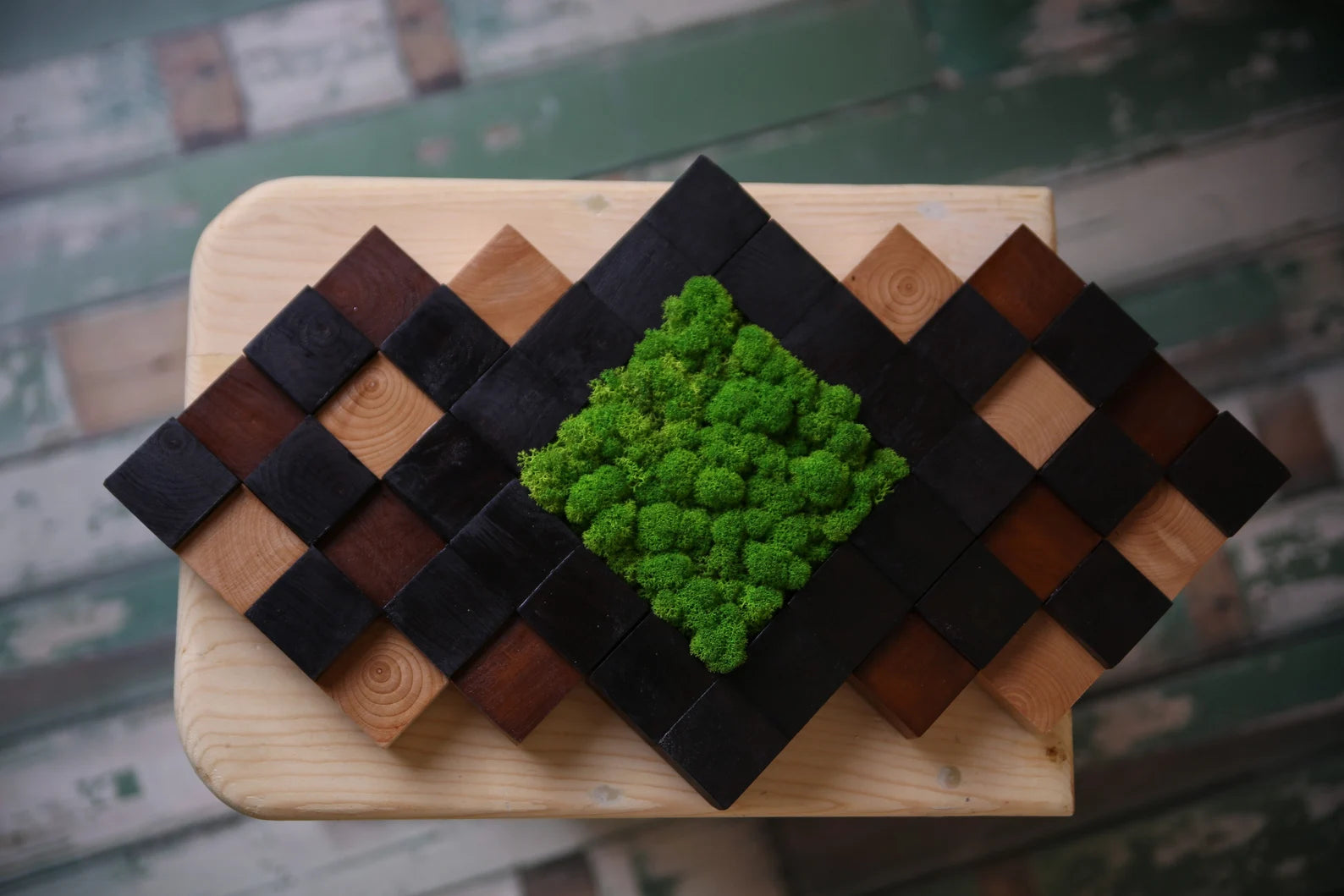 Preserved Moss Wall Art – Handmade Natural Wood Decor | Eco-Friendly Wall Hanging for Home & Office