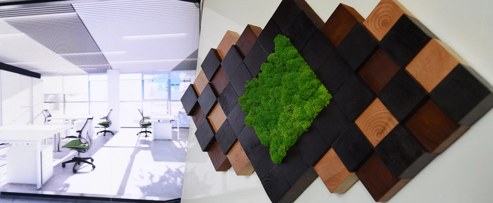 Preserved Moss Wall Art – Handmade Natural Wood Decor | Eco-Friendly Wall Hanging for Home & Office