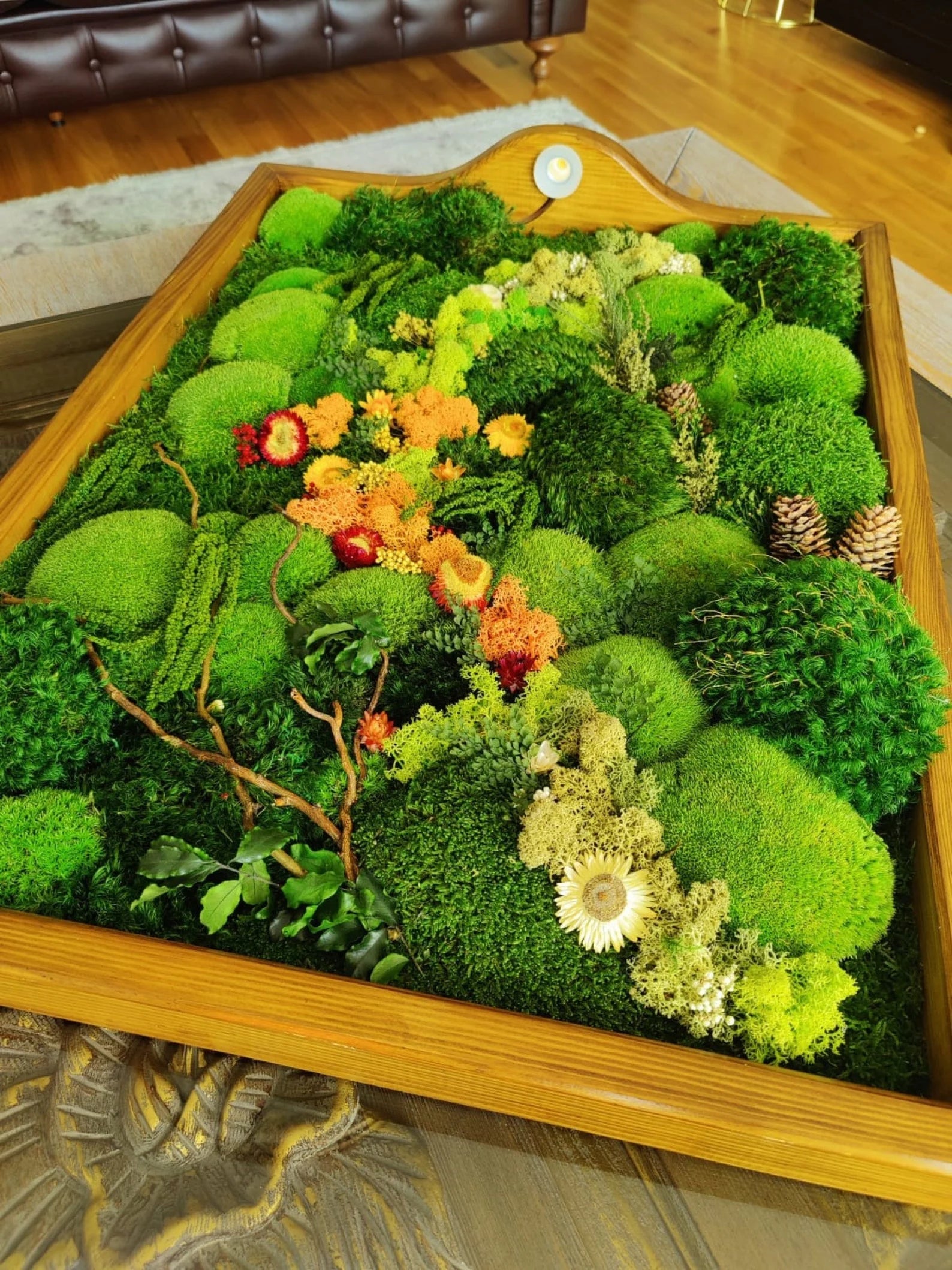 Illuminated Moss Wall Art – LED Preserved Moss Frame | Modern Nature-Inspired Decor
