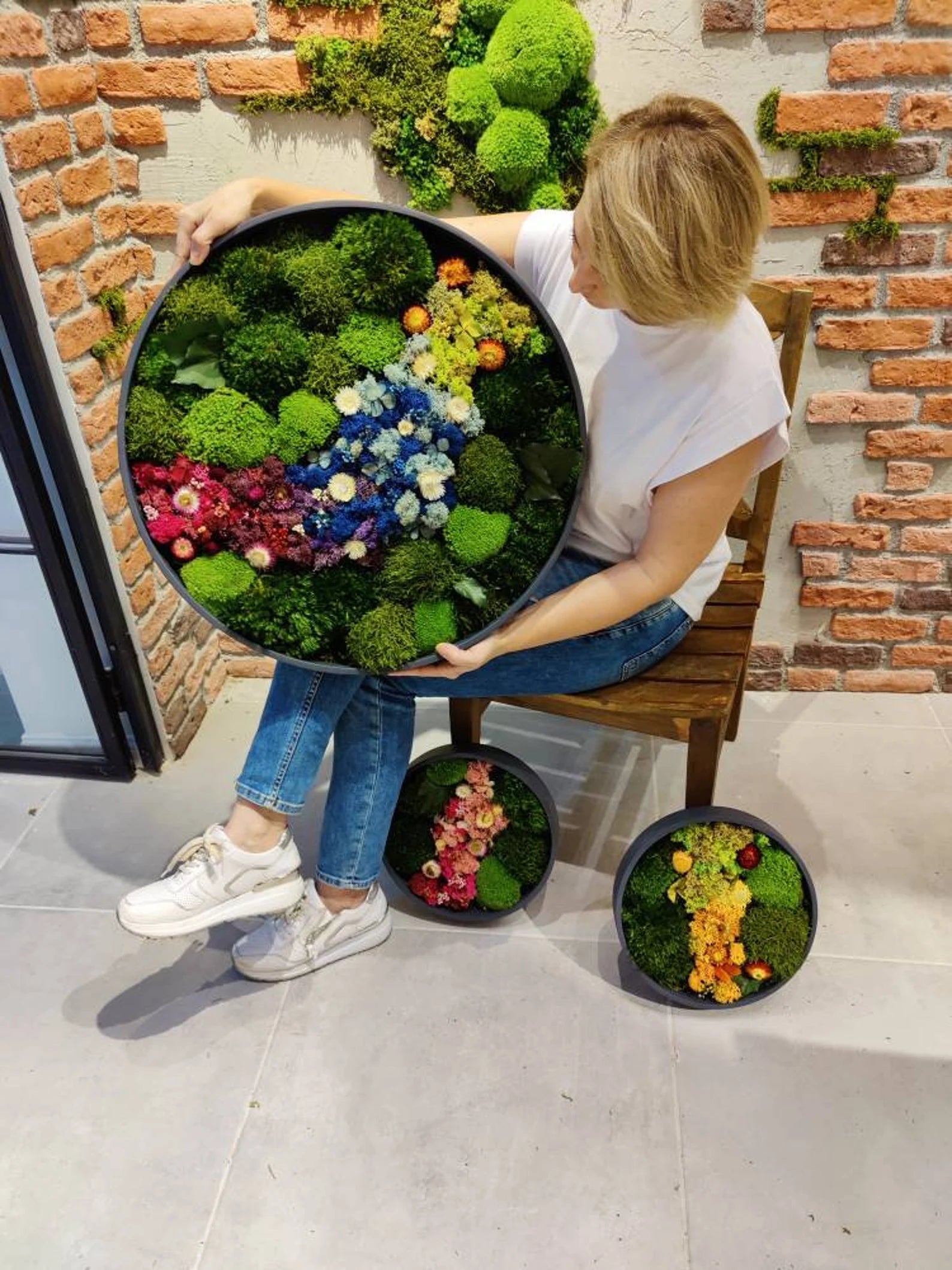 Round Moss Wall Art – Circle Frame Living Moss Decor | Eco-Friendly Home & Mother’s Day Gift