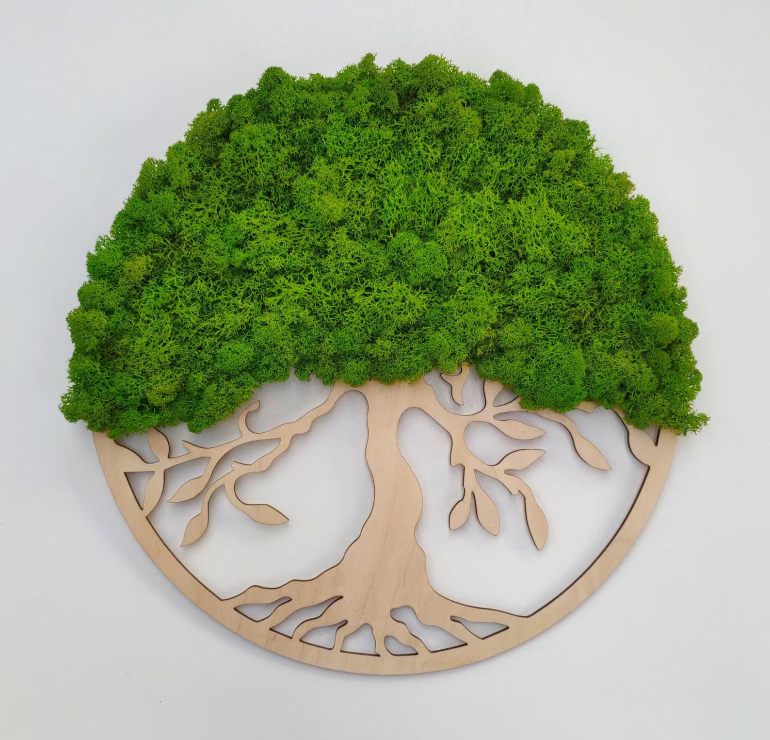Moss Tree of Life Wall Art – Handmade Green Moss Wall Decor | Natural Home Decoration