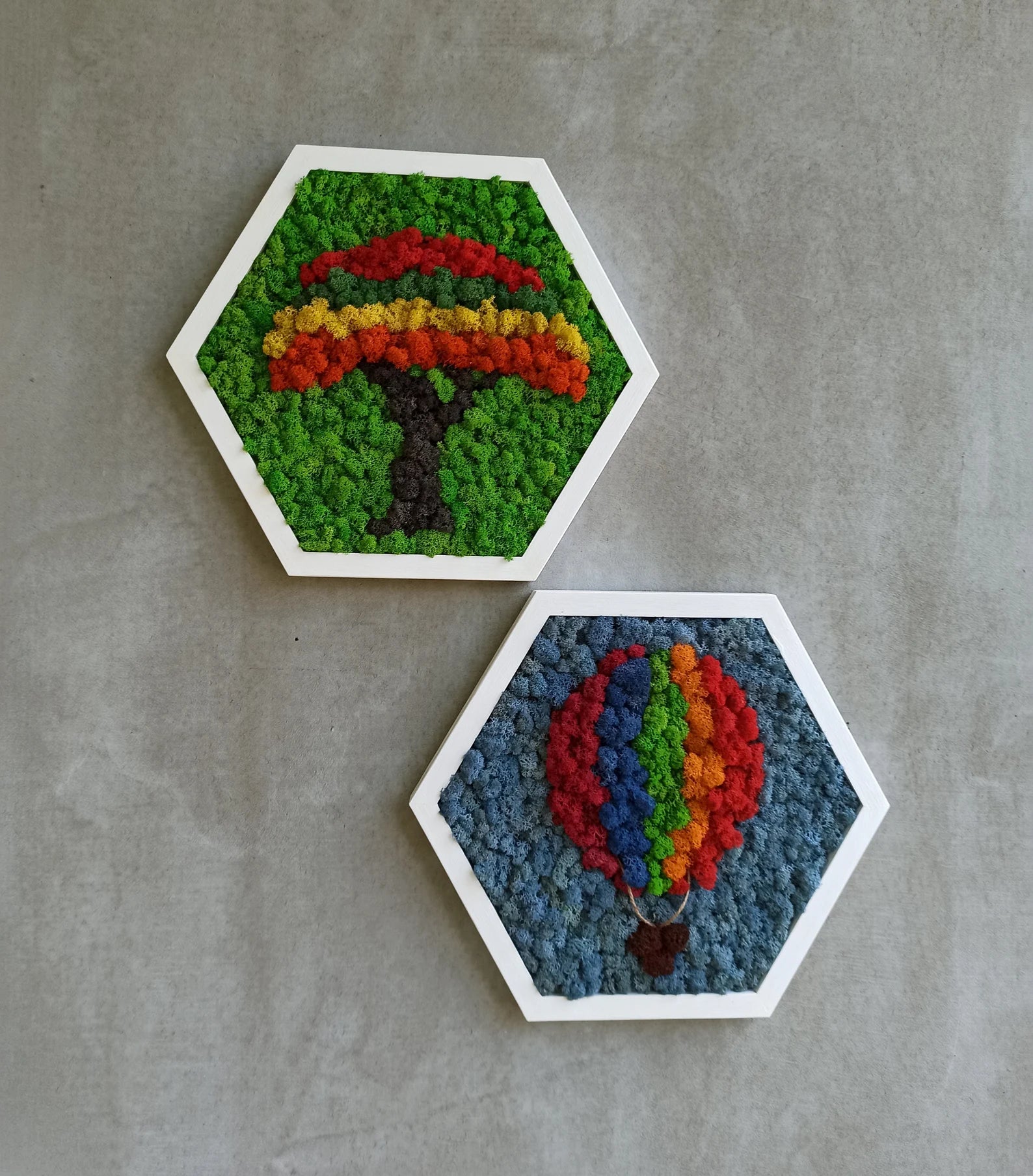 Honeycomb Moss Frame Set – Baby Room Wall Art Balloon