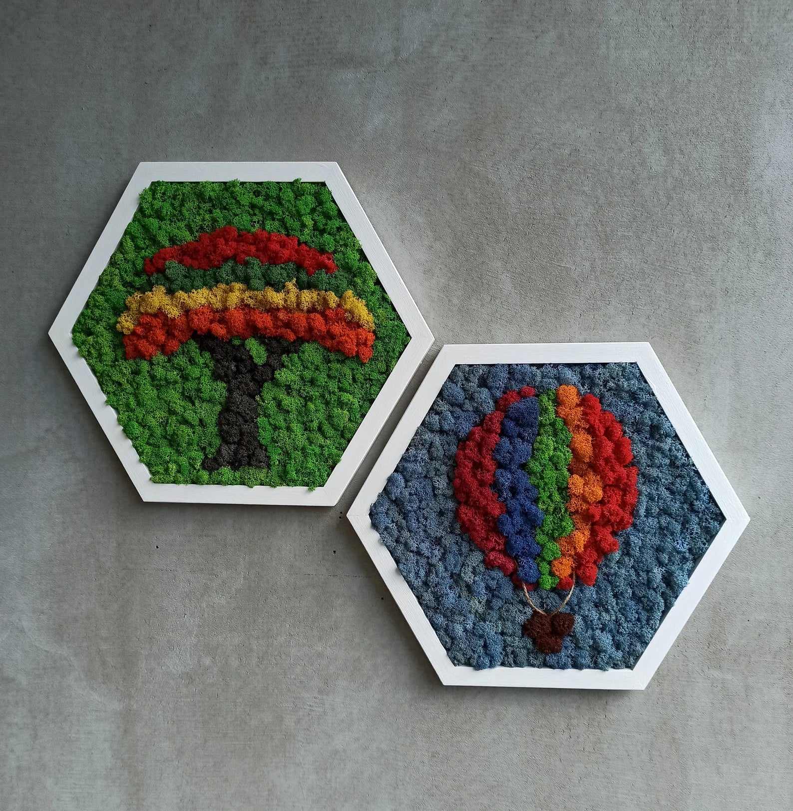 Honeycomb Moss Frame Set – Baby Room Wall Art Balloon