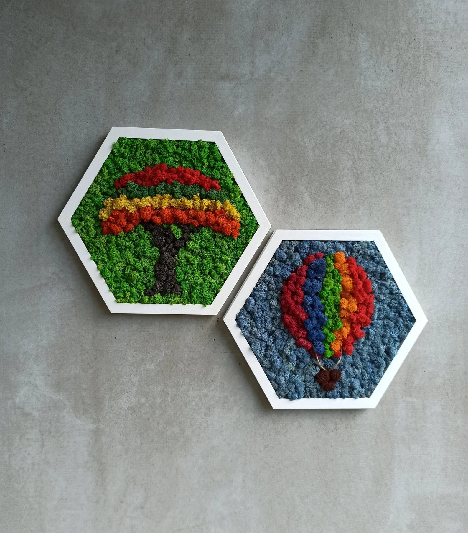 Honeycomb Moss Frame Set – Baby Room Wall Art Balloon