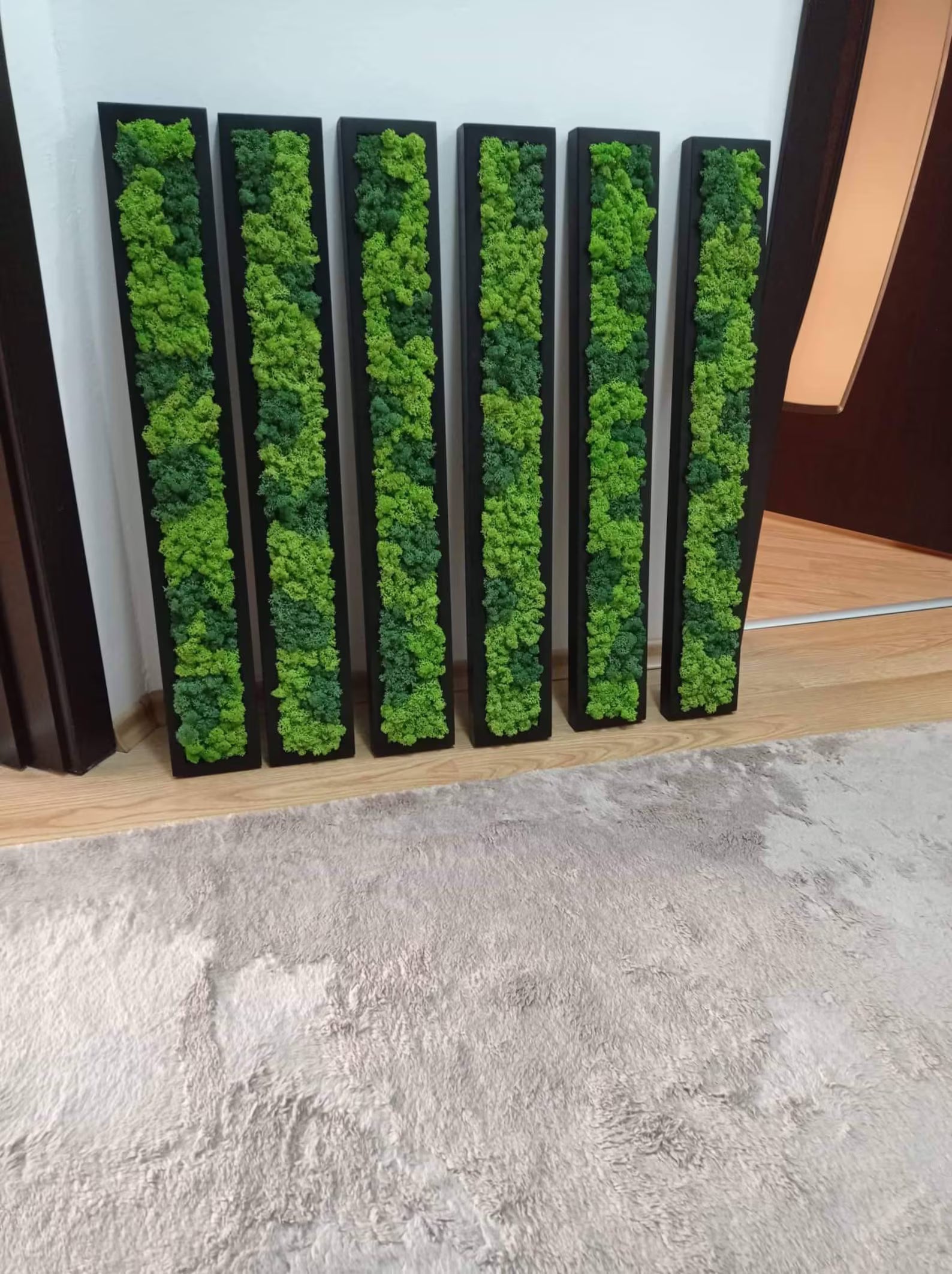 Wooden Moss Panel – Preserved Reindeer Moss Wall Art, Real Moss Wall Hanging for Home Decor