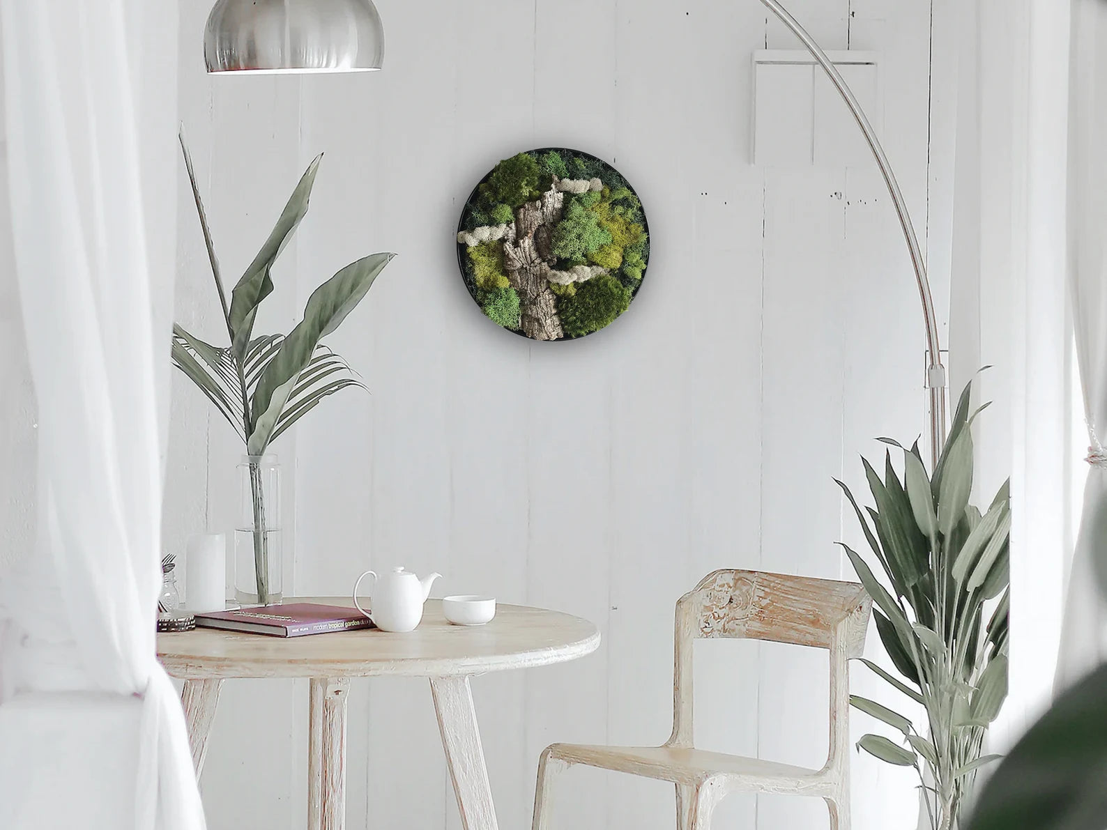 Eco-Friendly Round Moss Wall Art | Botanical Vertical Garden Decor for Home & Office