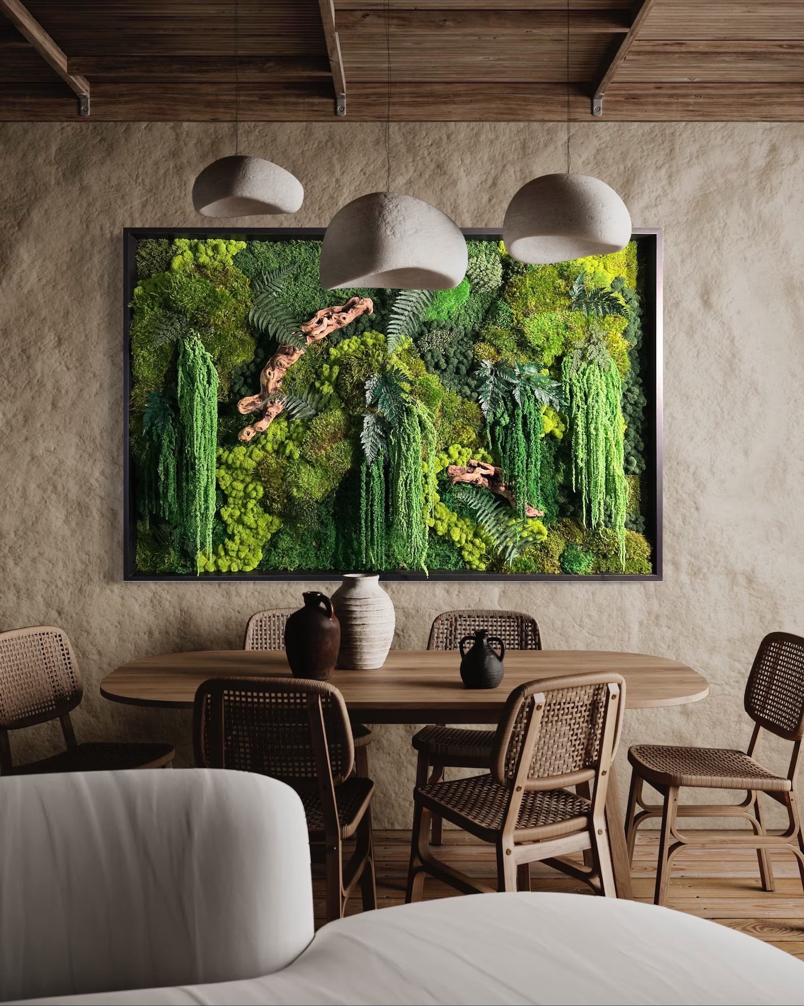 The Forgotten Forest – Preserved Moss Wall Art with Grapewood & Amaranths