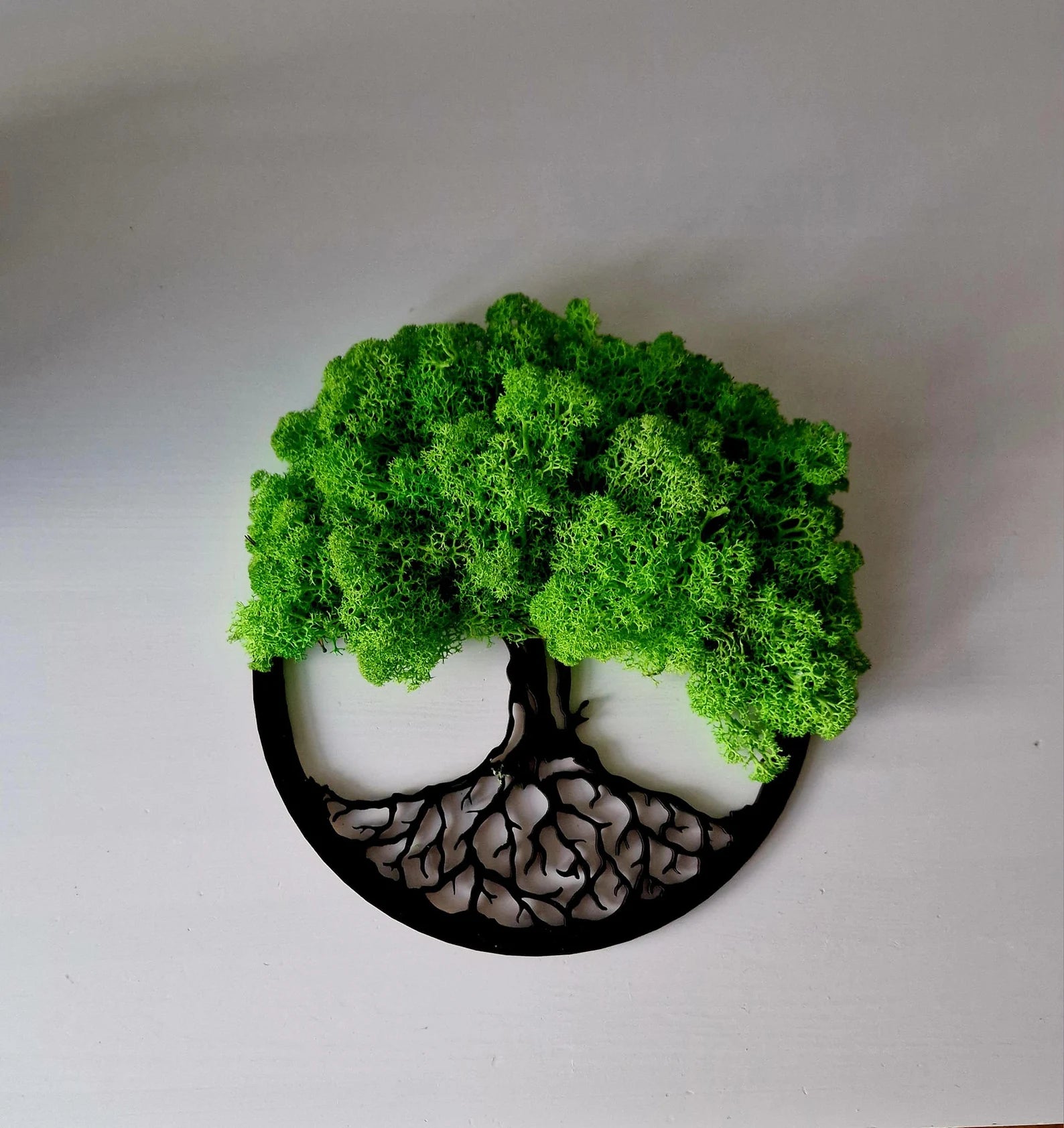 Vertical Reindeer Moss Wall Art – Modern Botanical Preserved Moss Decoration