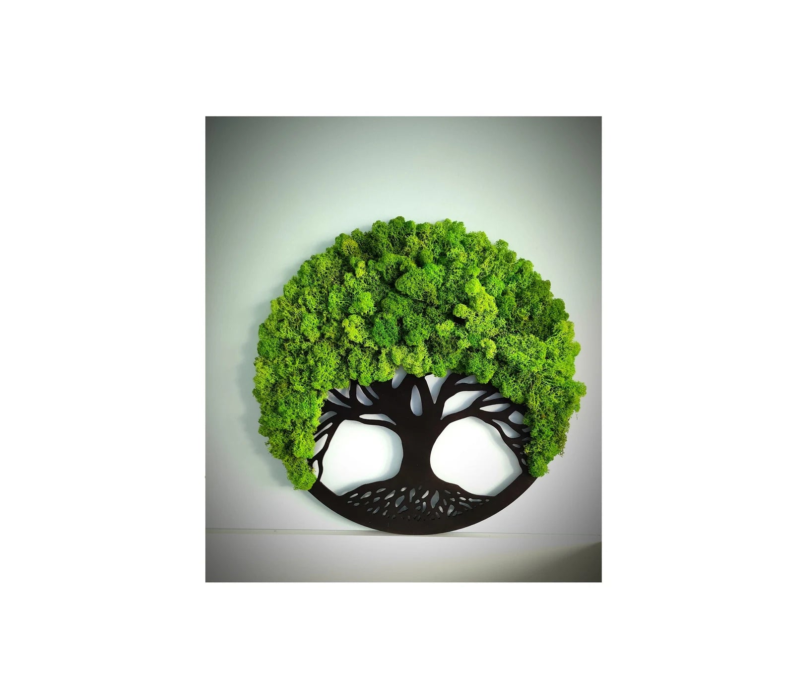 Tree of Life Preserved Reindeer Moss Wall Art – Handmade Decor