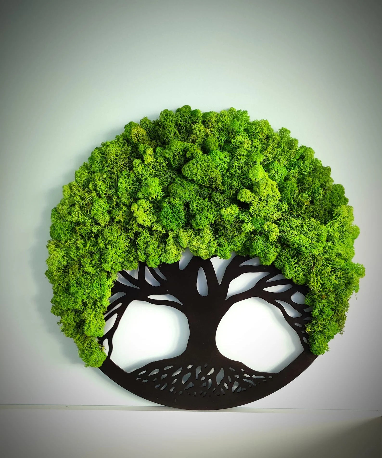 Tree of Life Preserved Reindeer Moss Wall Art – Handmade Decor