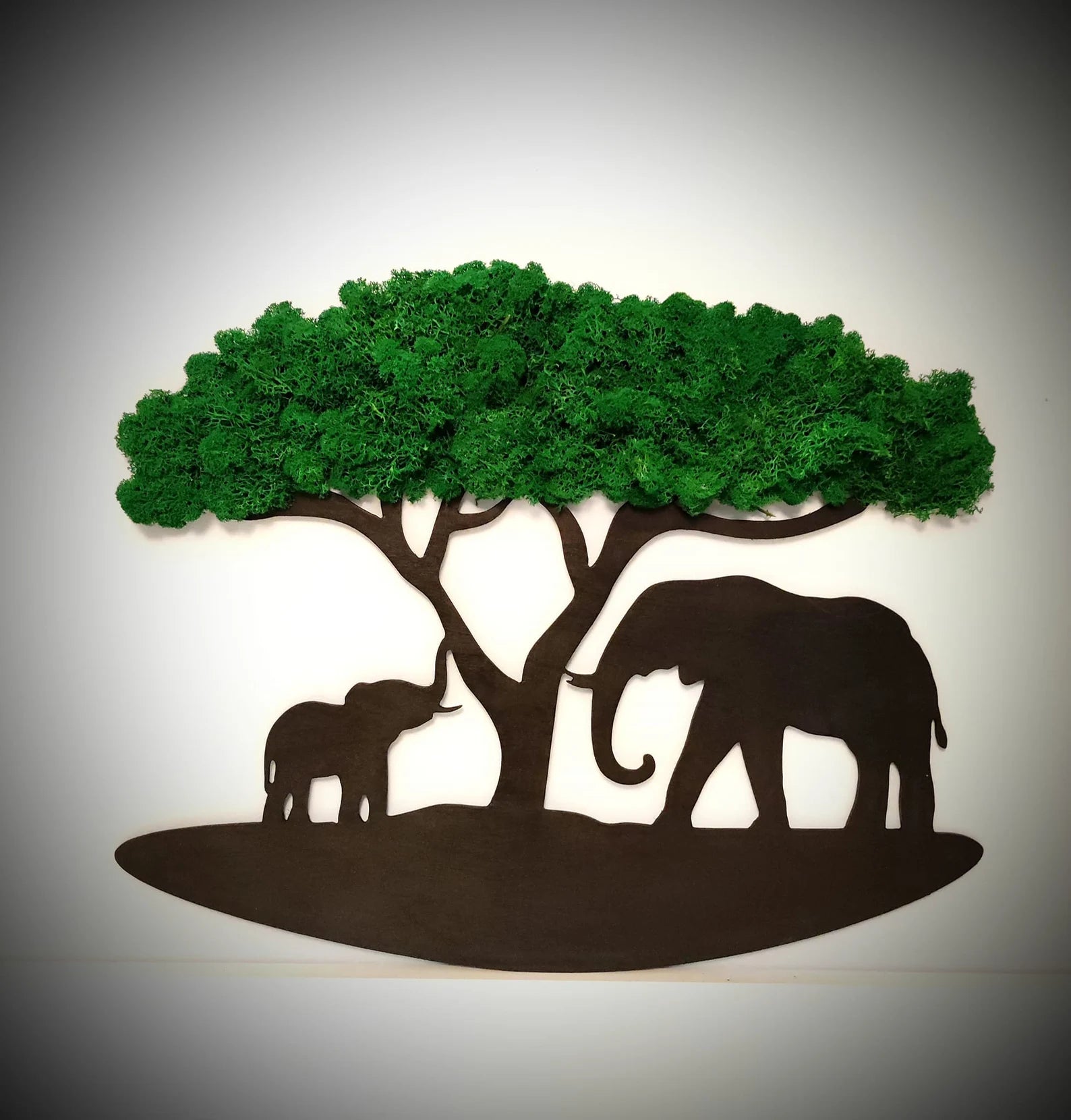 Eco-Friendly Moss Wall Art – Elephant Safari Design | Premium Natural Home Decoration