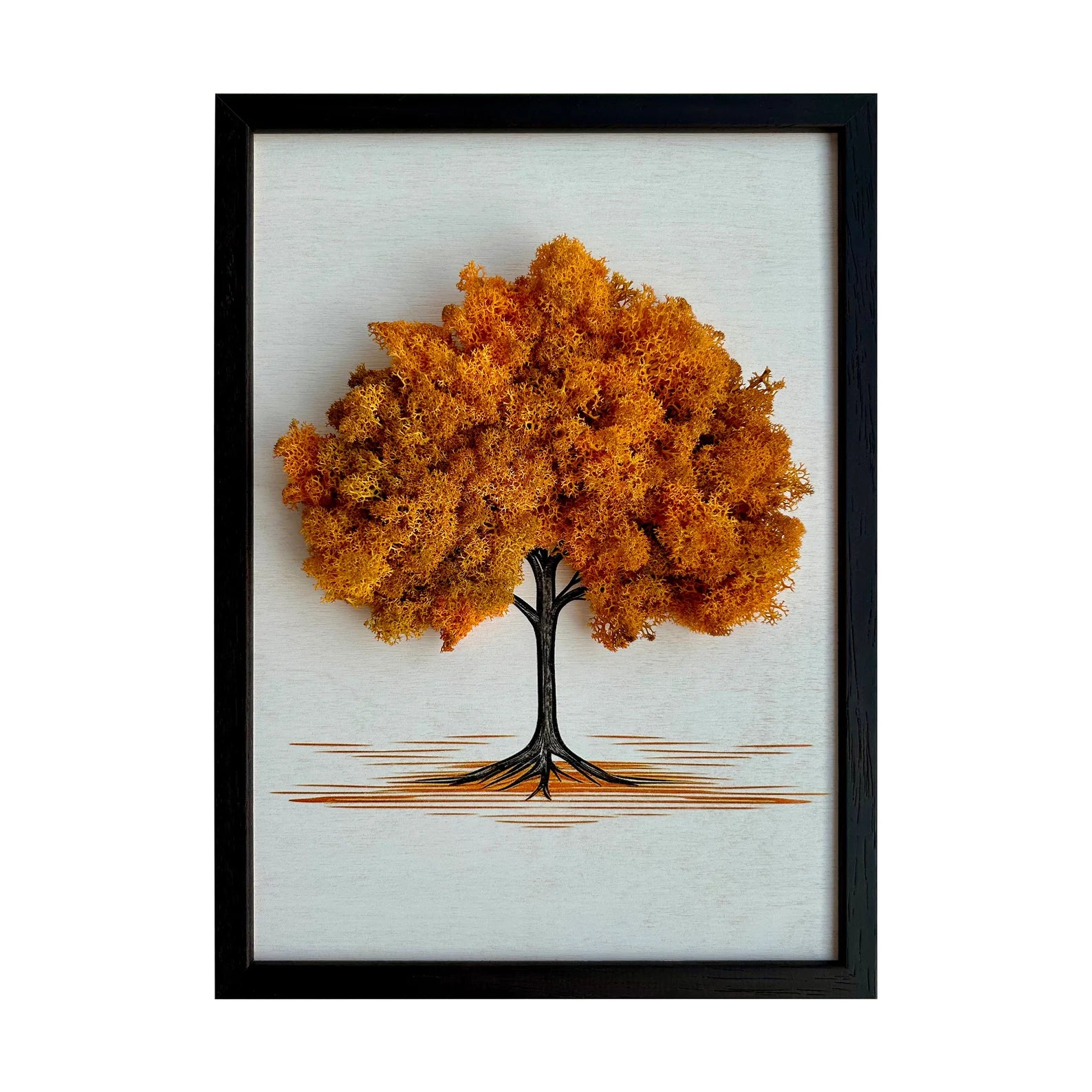 Tree Moss Wall Art – Framed Reindeer Moss Decor | Unique Natural Gift & Home Accent