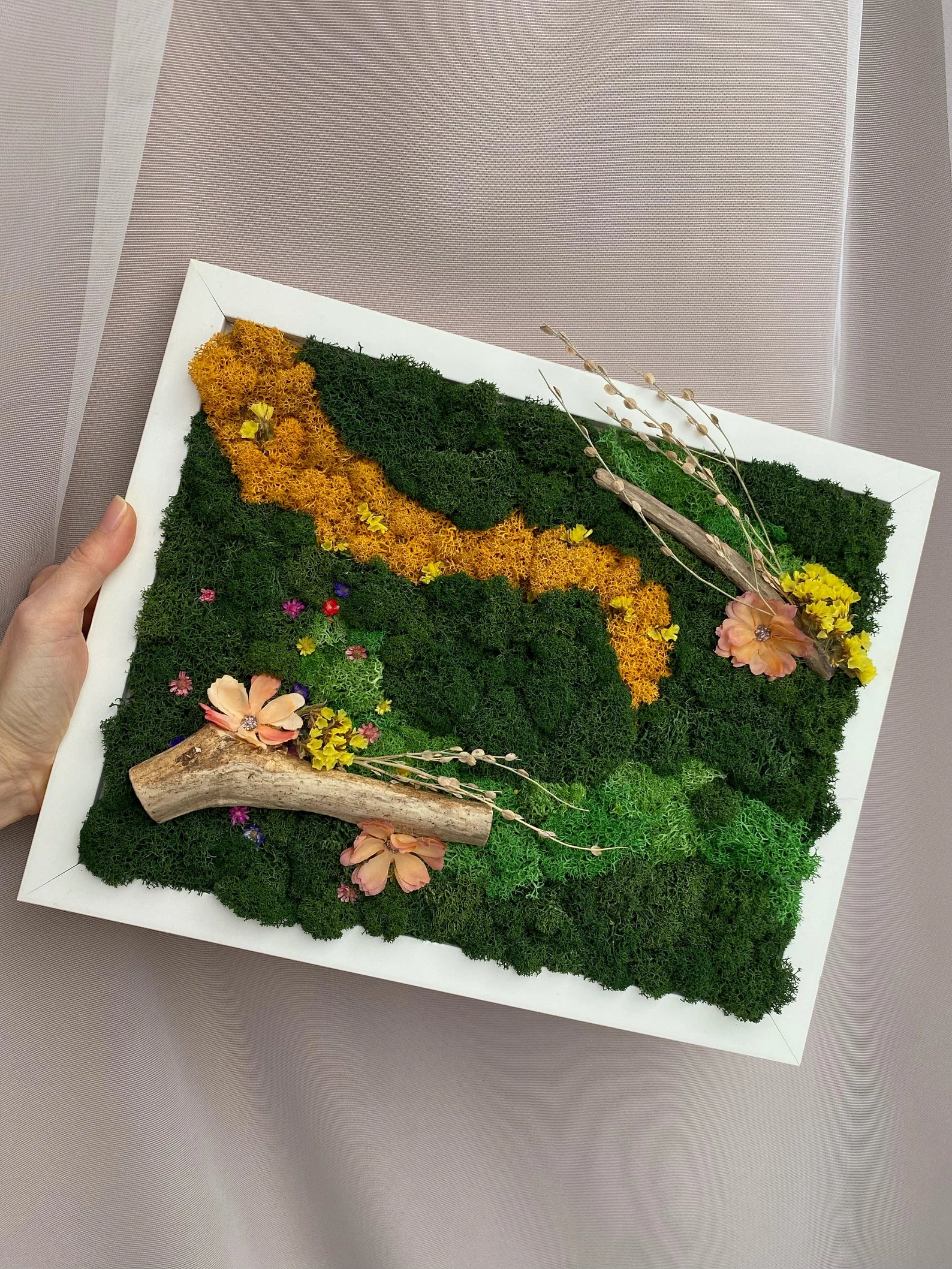 Preserved Moss Wall Art – Framed Moss Decor | No Maintenance “Living” Moss Wall Picture | Forest Valley Design