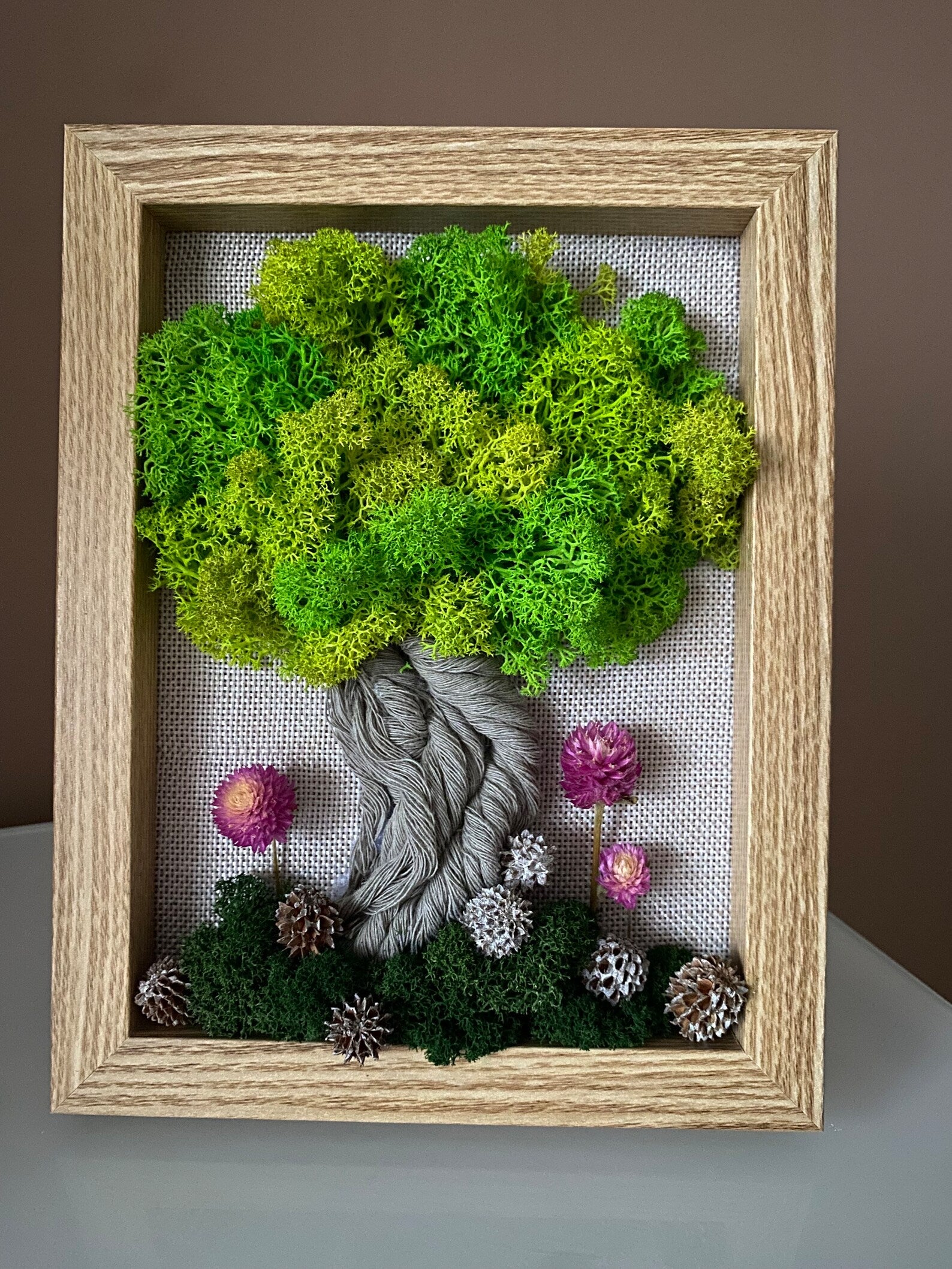 Preserved Moss Wall Art | Framed Living Moss Decor | No-Maintenance Moss Picture “Forest”
