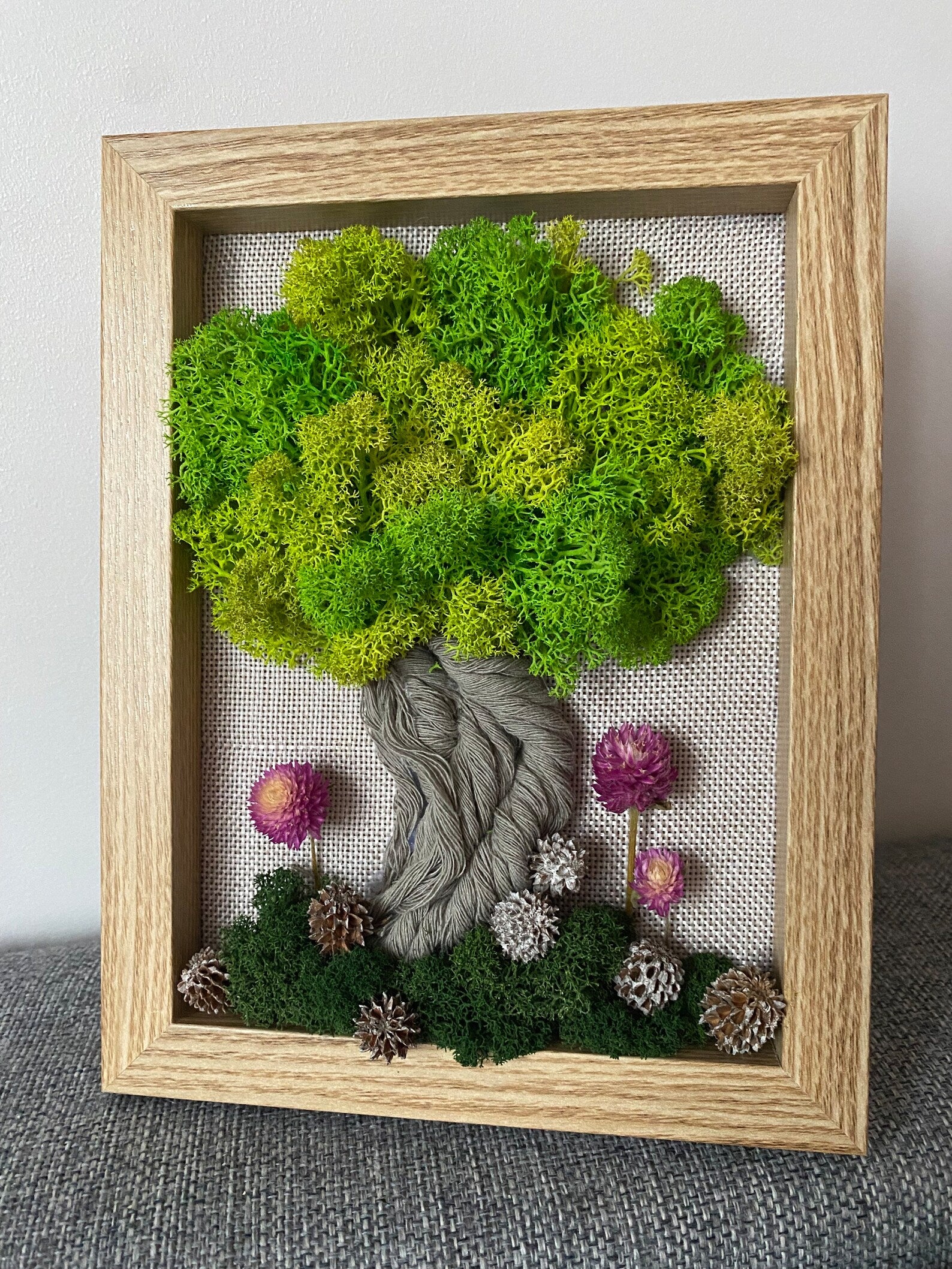 Preserved Moss Wall Art | Framed Living Moss Decor | No-Maintenance Moss Picture “Forest”