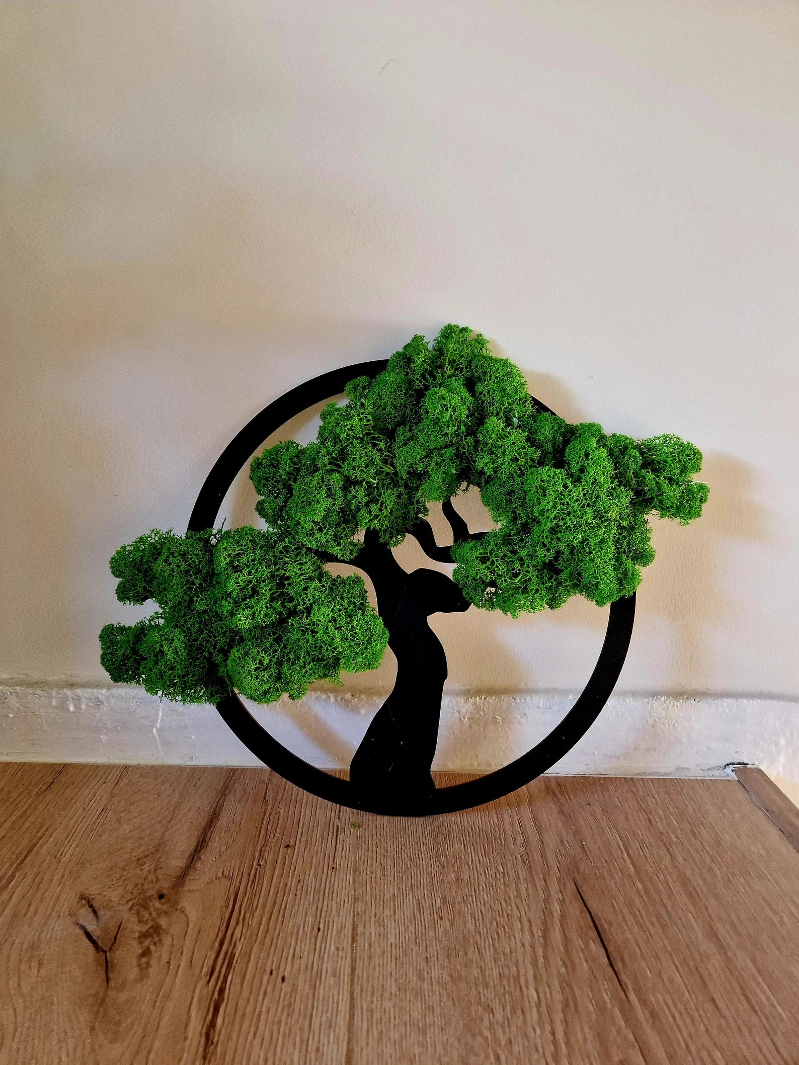 Vertical Preserved Moss Wall Art – Reindeer Moss Tree Decoration for Home & Entryway