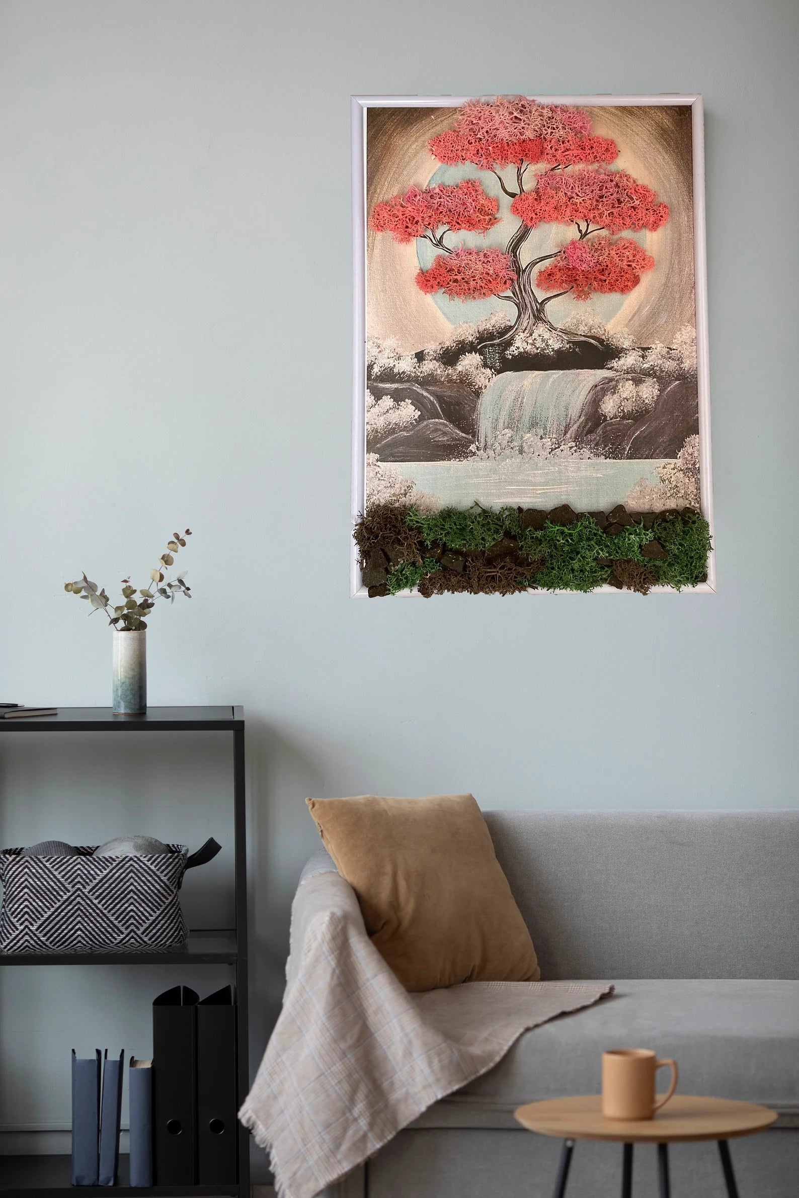 Moss Wall Decor – Preserved Moss Art Picture | Nature Inspired Room Decor