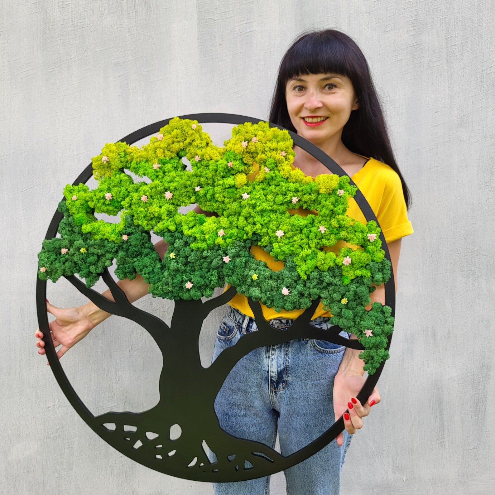 Tree of Life Moss Wall Art – Autumn Fall Colors Home Decor Gift