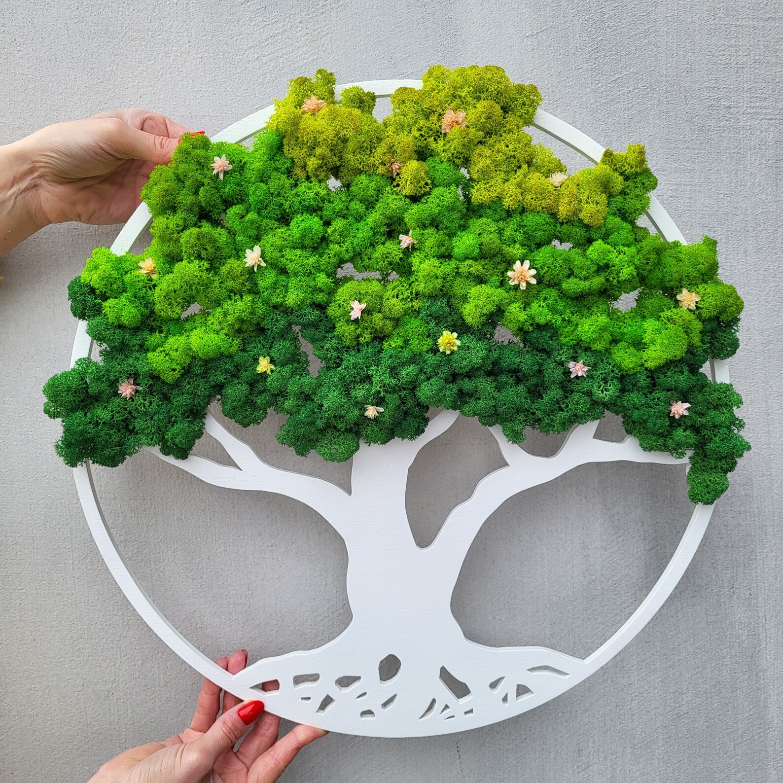 Tree of Life Moss Wall Art – Autumn Fall Colors Home Decor Gift