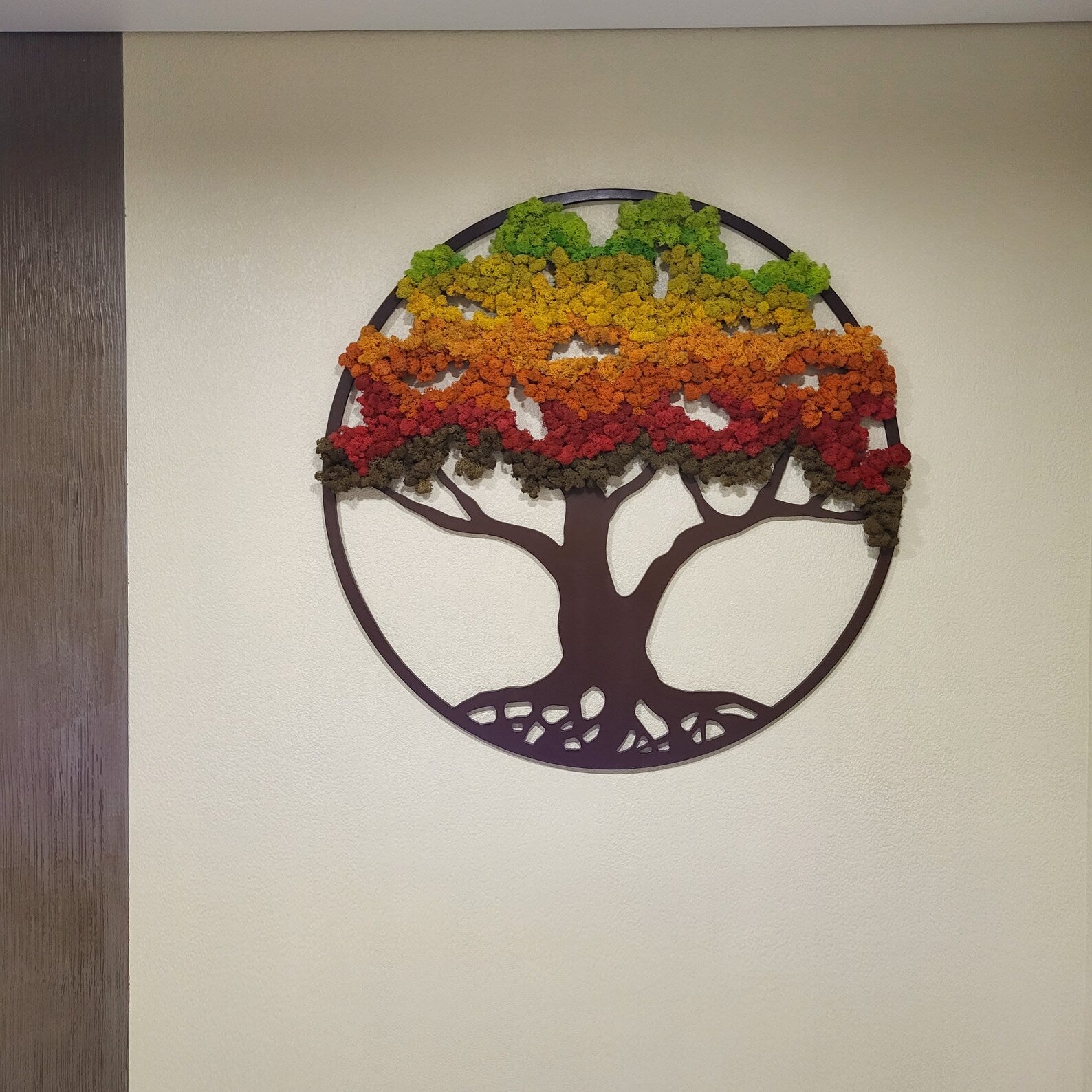 Tree of Life Moss Wall Art – Autumn Fall Colors Home Decor Gift