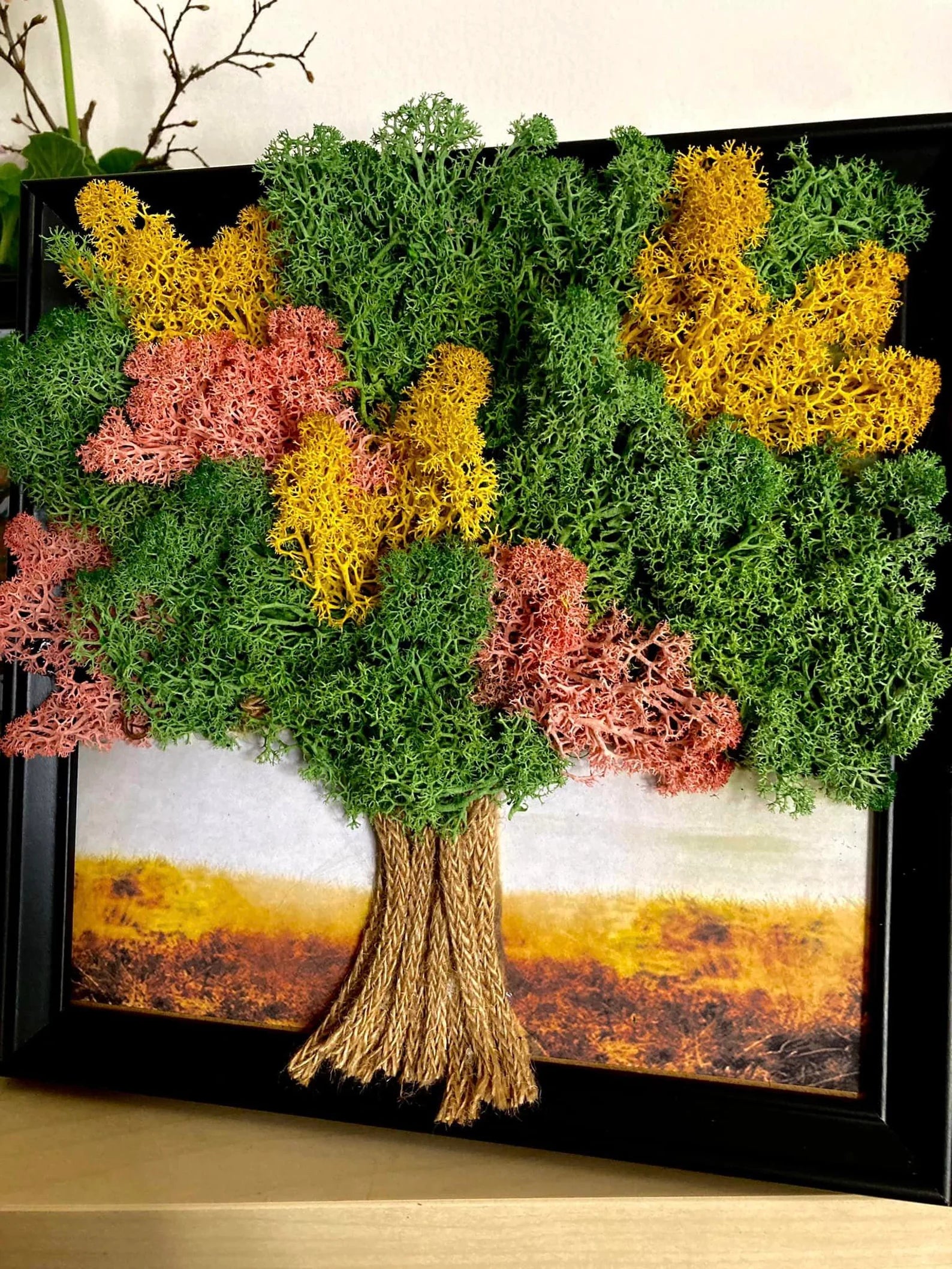 Tree of Life Moss Wall Art – Framed Preserved Moss Decor for Home or Office