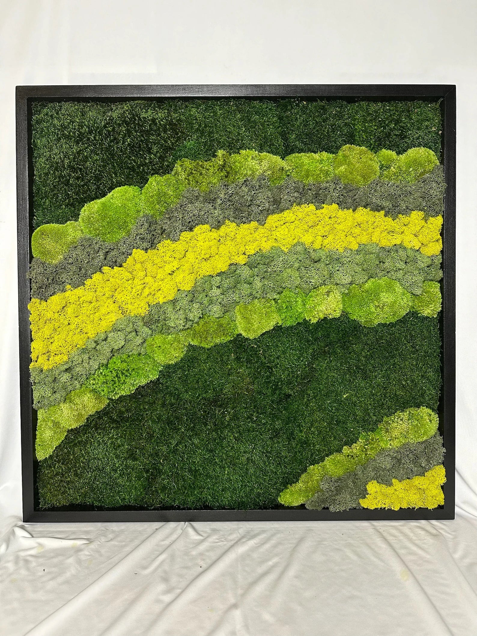 Large Square Moss Wall Art 20"x20" – Preserved Moss Decor with Wood Frame | Sets of 1–8