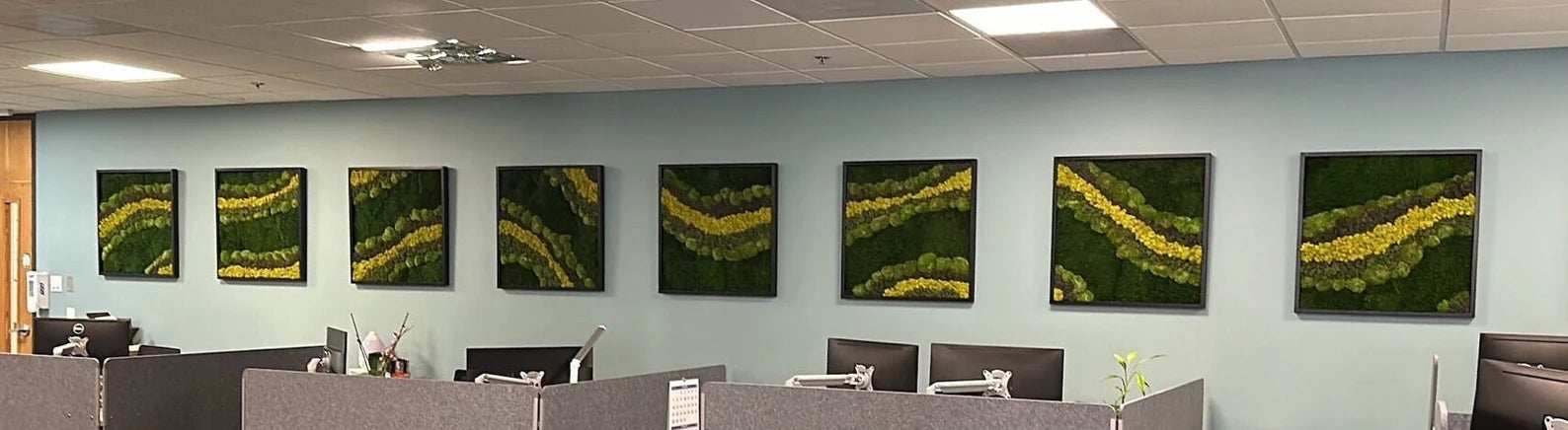 Large Square Moss Wall Art 20"x20" – Preserved Moss Decor with Wood Frame | Sets of 1–8