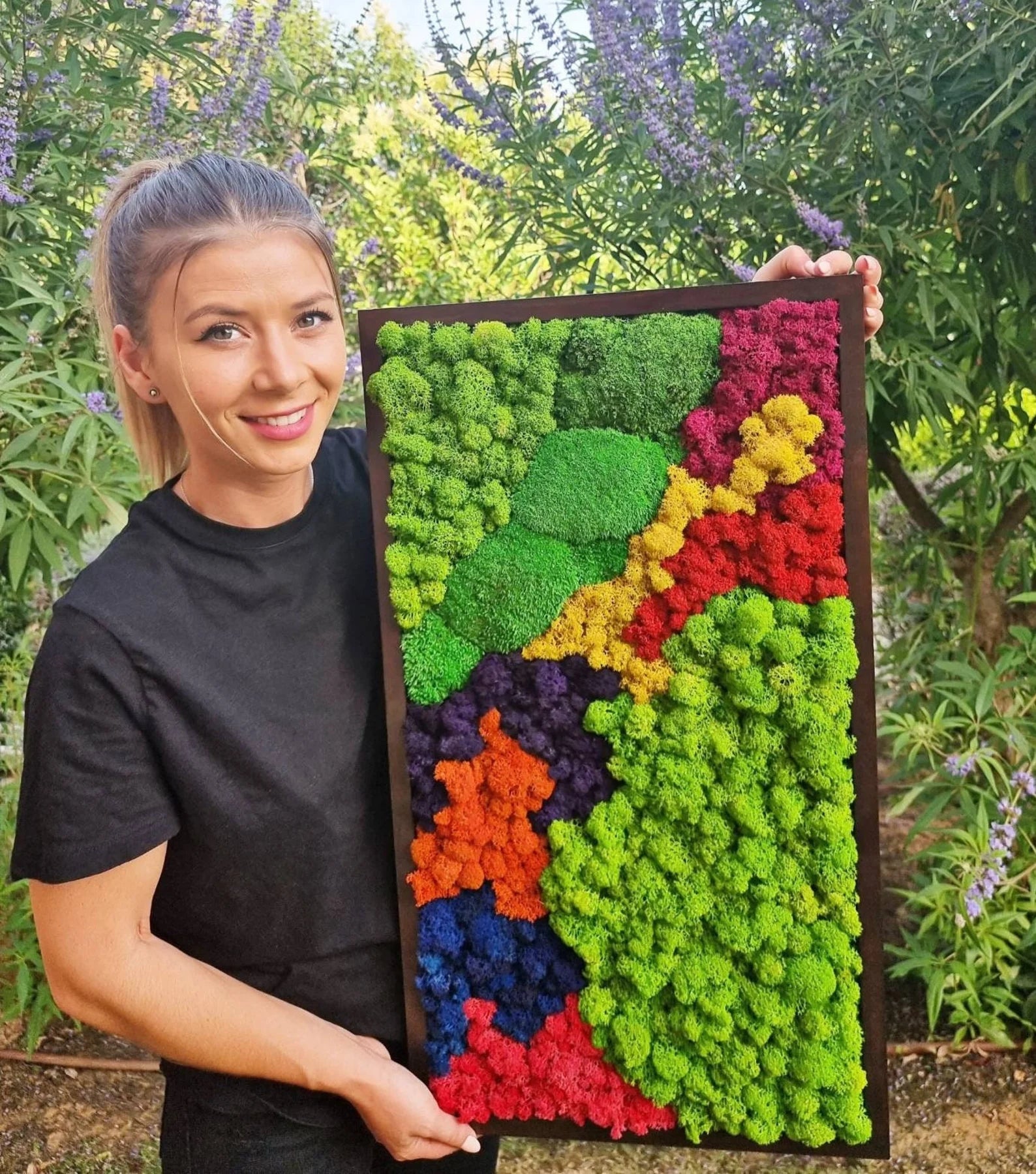 Moss Wall Art – Preserved Moss Frame – Green Wall Nature Room Decor