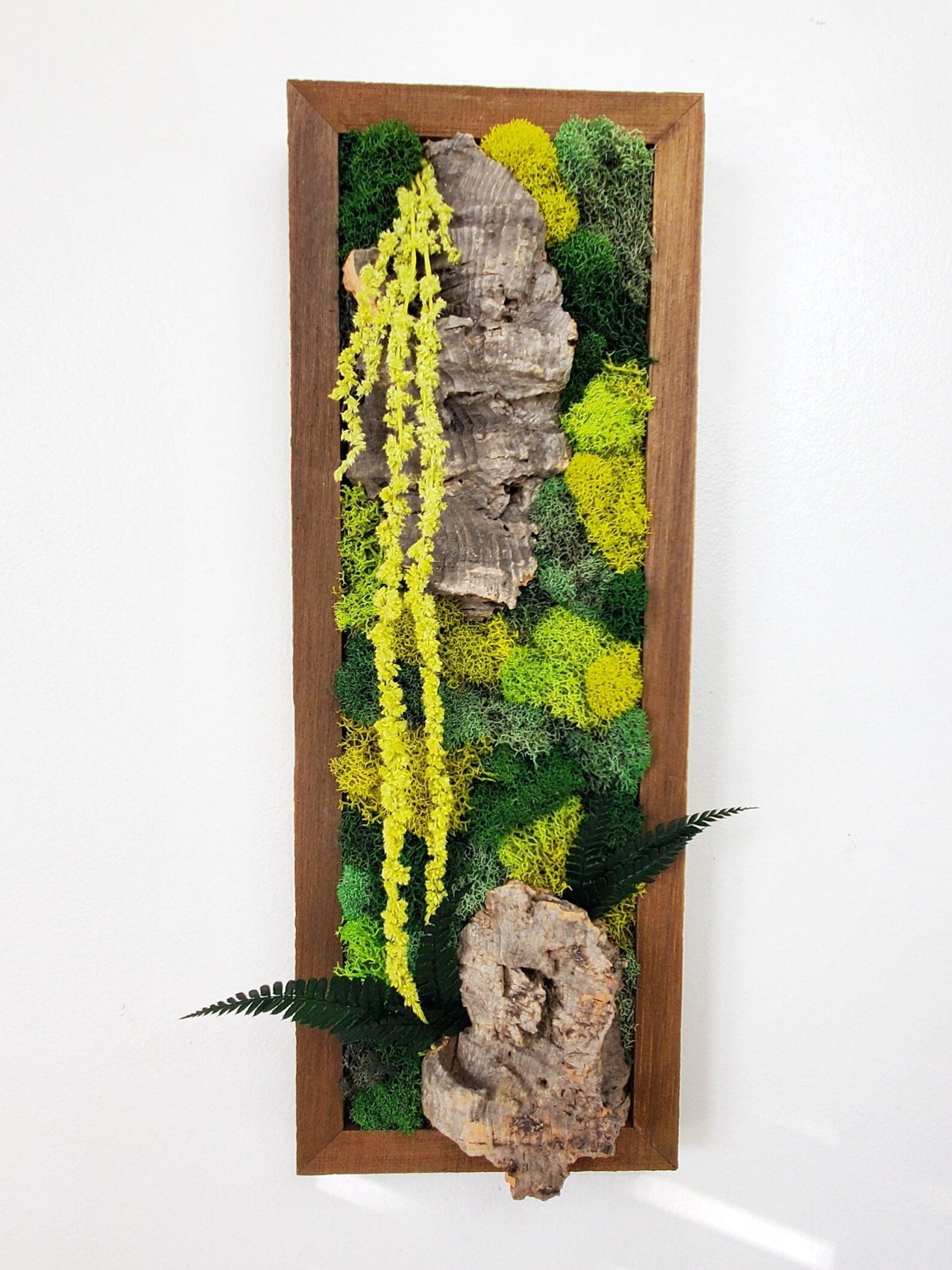 Green Moss Wall Art – Preserved Botanical Rectangle Frame Set