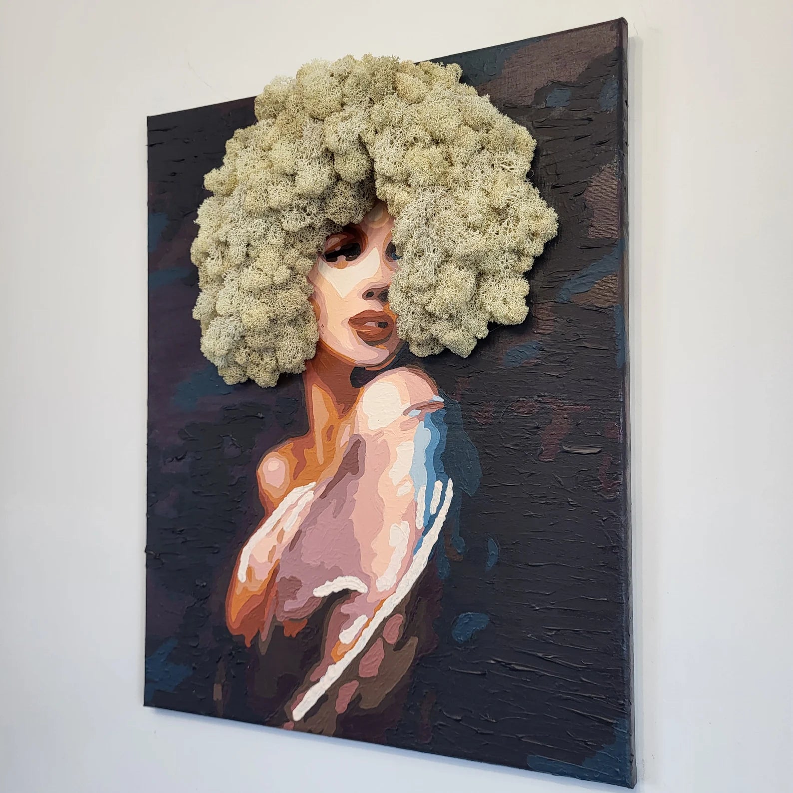 Eco Moss Painting | Woman Portrait Wall Art Inspired by Marilyn Monroe